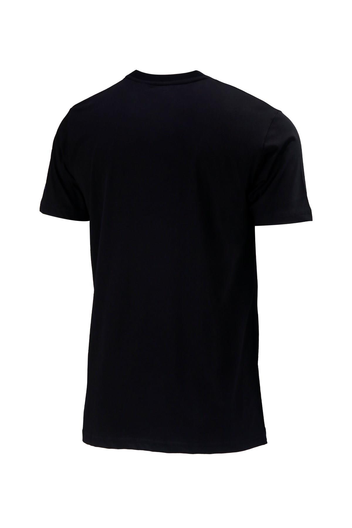 T-ShirtShinzoneErkek Bisiklet Yaka Standart Fit Bot Göğüs Baskılı Siyah T-Shirt