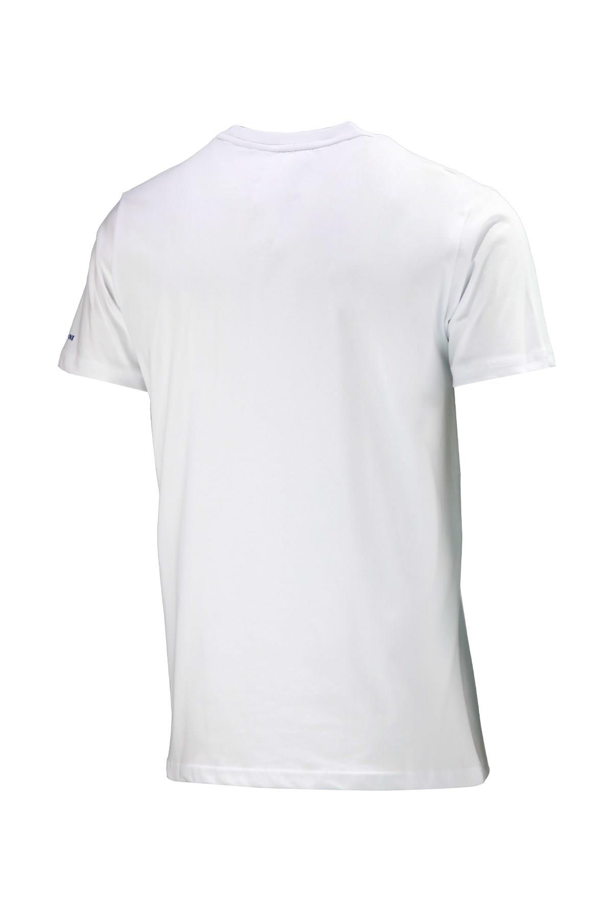 T-ShirtShinzoneErkek Bisiklet Yaka Standart Fit Bot Göğüs Baskılı Beyaz T-Shirt