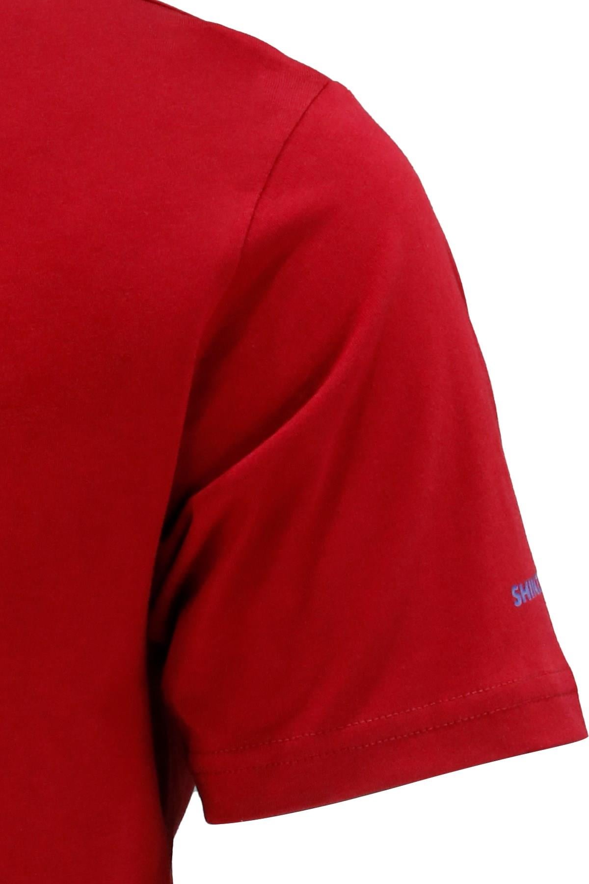 T-ShirtShinzoneErkek Bisiklet Yaka Standart Fit Discovery Göğüs Baskılı Bordo T-Shirt