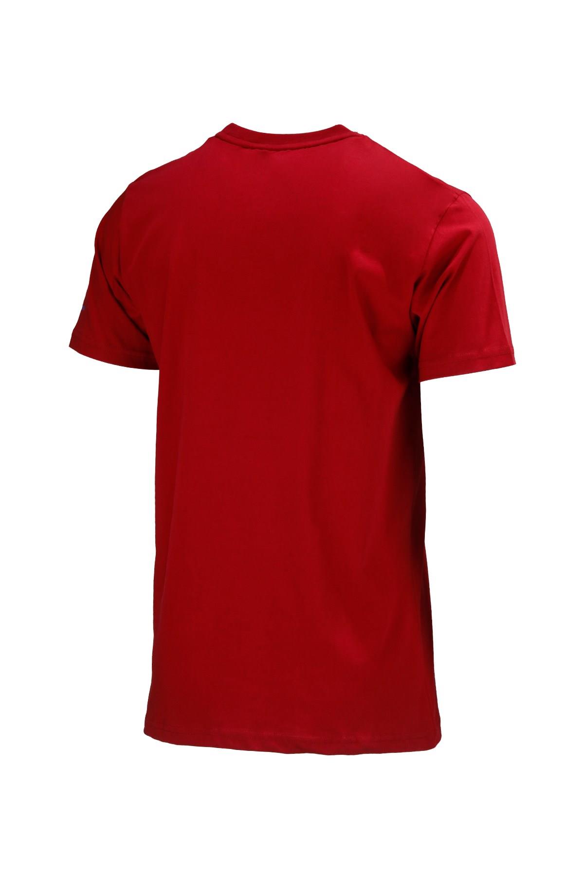 T-ShirtShinzoneErkek Bisiklet Yaka Standart Fit Discovery Göğüs Baskılı Bordo T-Shirt