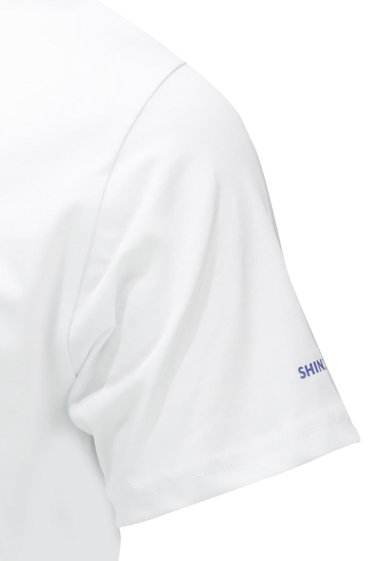 T-ShirtShinzoneErkek Bisiklet Yaka Standart Fit Discovery Göğüs Baskılı Beyaz T-Shirt