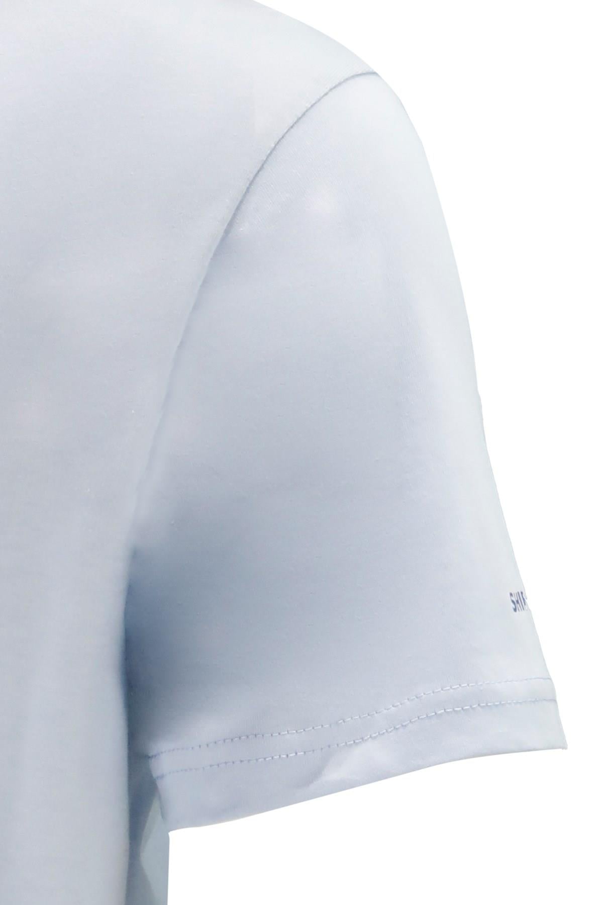 T-ShirtShinzoneErkek Bisiklet Yaka Standart Fit Discovery Göğüs Baskılı Mavi T-Shirt