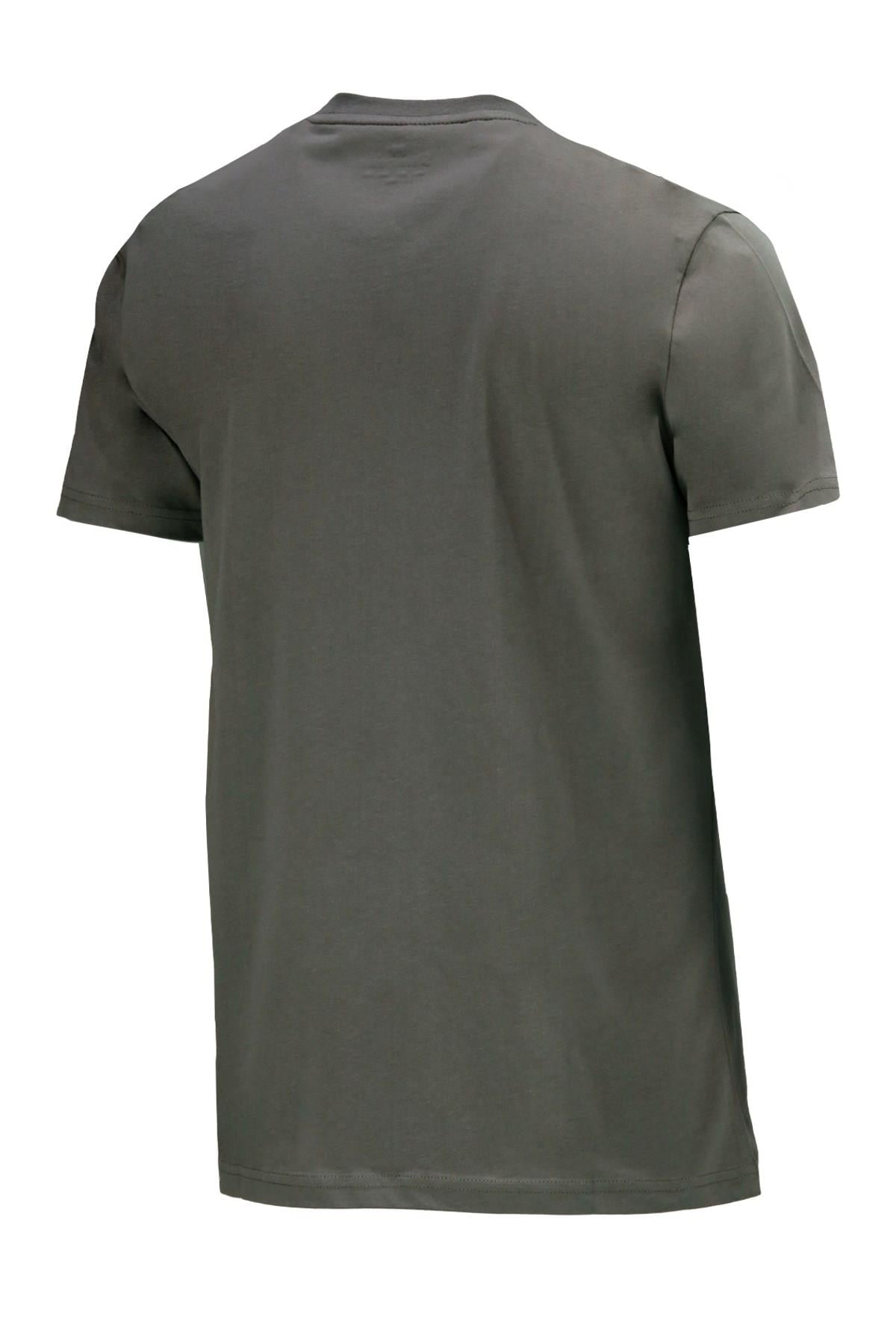 T-ShirtShinzoneErkek Bisiklet Yaka Standart Fit Discovery Göğüs Baskılı Haki T-Shirt