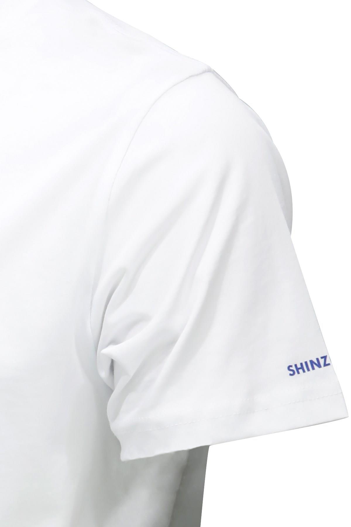T-ShirtShinzoneErkek Bisiklet Yaka Standart Fit Göğüs Baskılı Beyaz T-Shirt