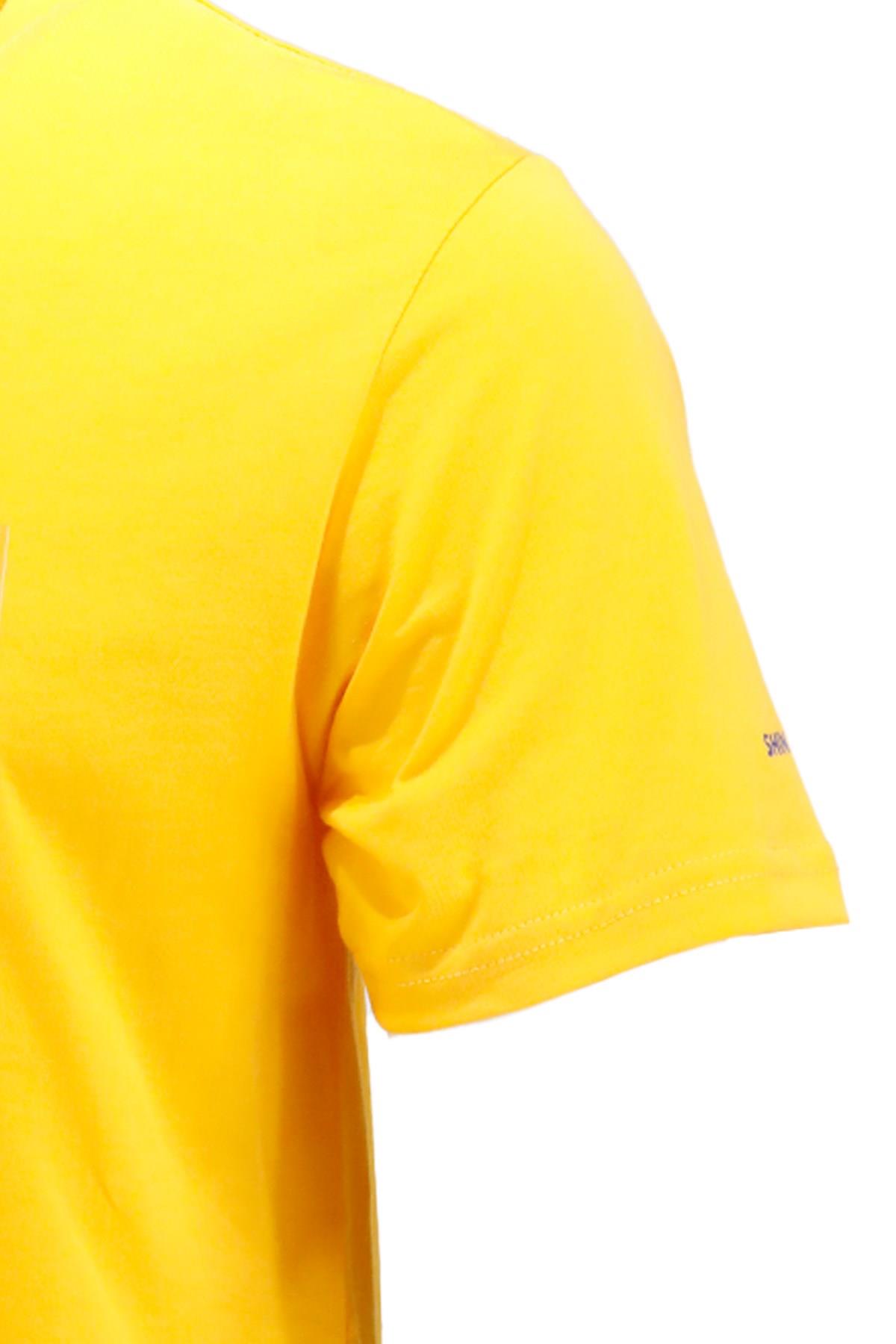 T-ShirtShinzoneErkek Bisiklet Yaka Standart Fit Göğüs Baskılı Sarı T-Shirt