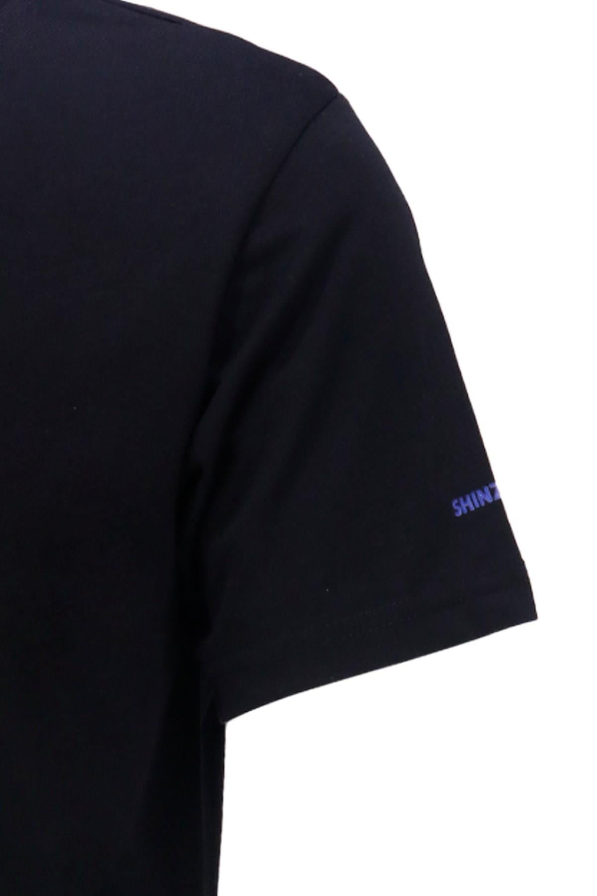 T-ShirtShinzoneErkek Bisiklet Yaka Standart Fit Göğüs Baskılı Siyah T-Shirt
