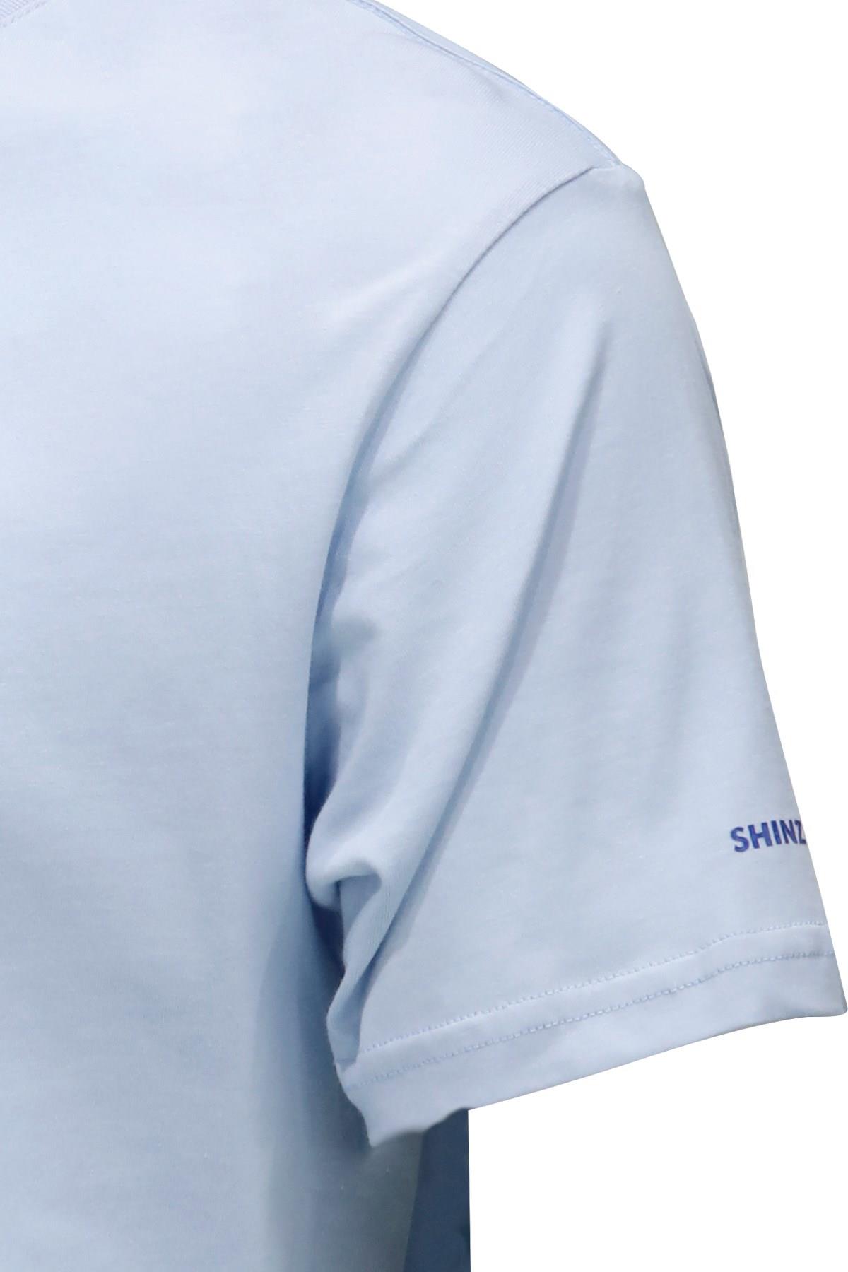T-ShirtShinzoneErkek Bisiklet Yaka Standart Fit Göğüs Baskılı Mavi T-Shirt