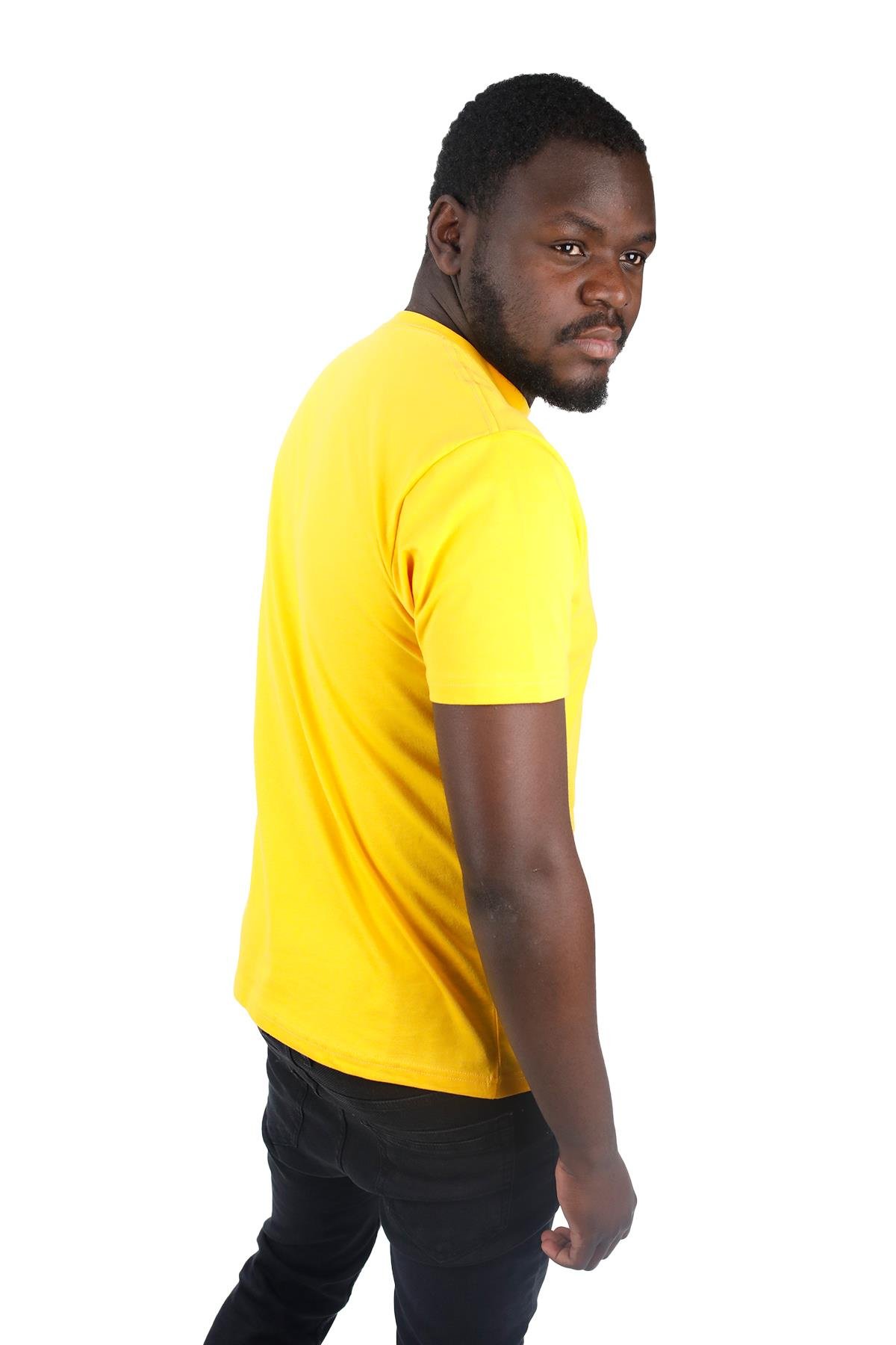 T-ShirtShinzoneErkek Bisiklet Yaka Standart Fit Göğüs Baskılı Sarı T-Shirt