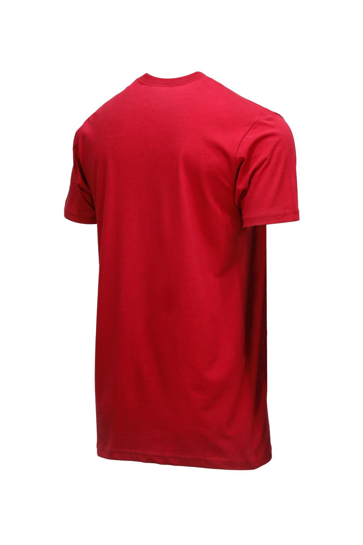 T-ShirtShinzoneErkek Bisiklet Yaka Standart Fit Göğüs Baskılı Bordo T-Shirt