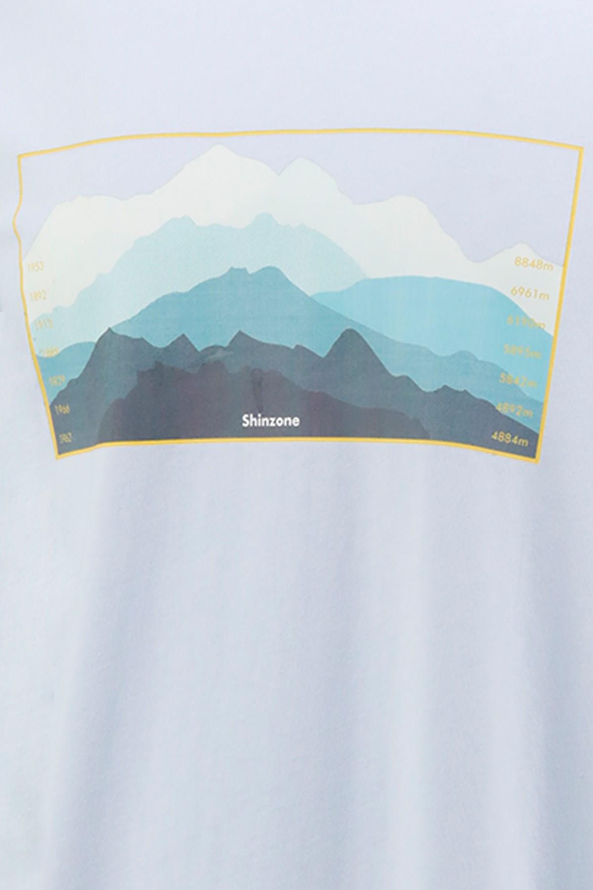 T-ShirtShinzoneErkek Bisiklet Yaka Standart Fit Göğüs Baskılı Mavi T-Shirt
