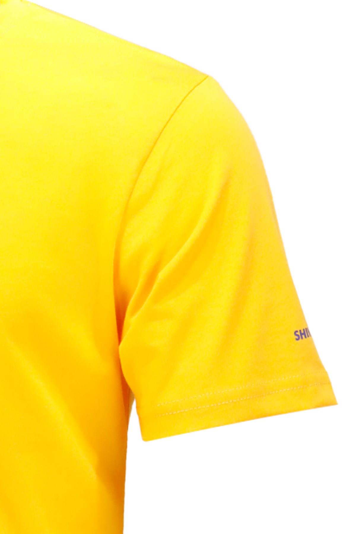 T-ShirtShinzoneErkek Bisiklet Yaka Standart Fit Göğüs Baskılı Sarı T-Shirt