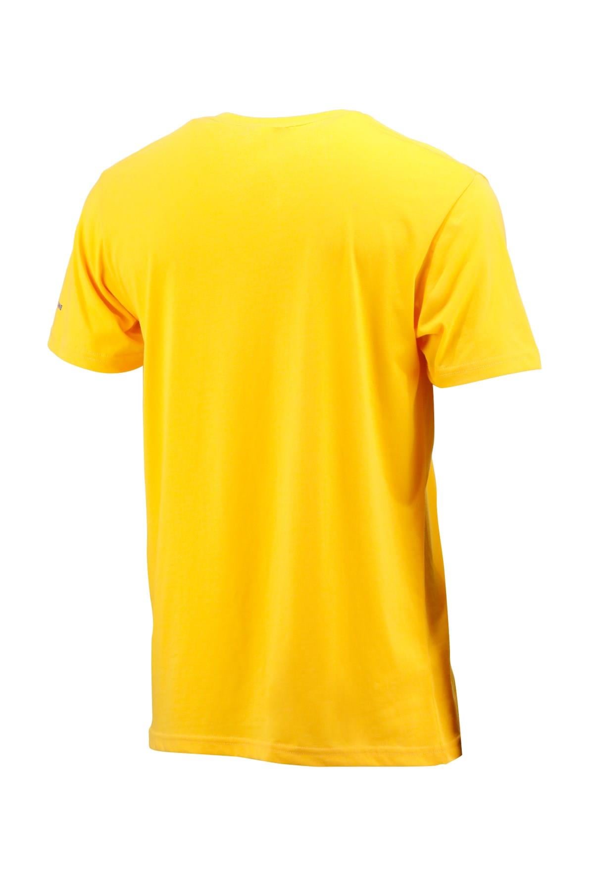 T-ShirtShinzoneErkek Bisiklet Yaka Standart Fit Göğüs Baskılı Sarı T-Shirt