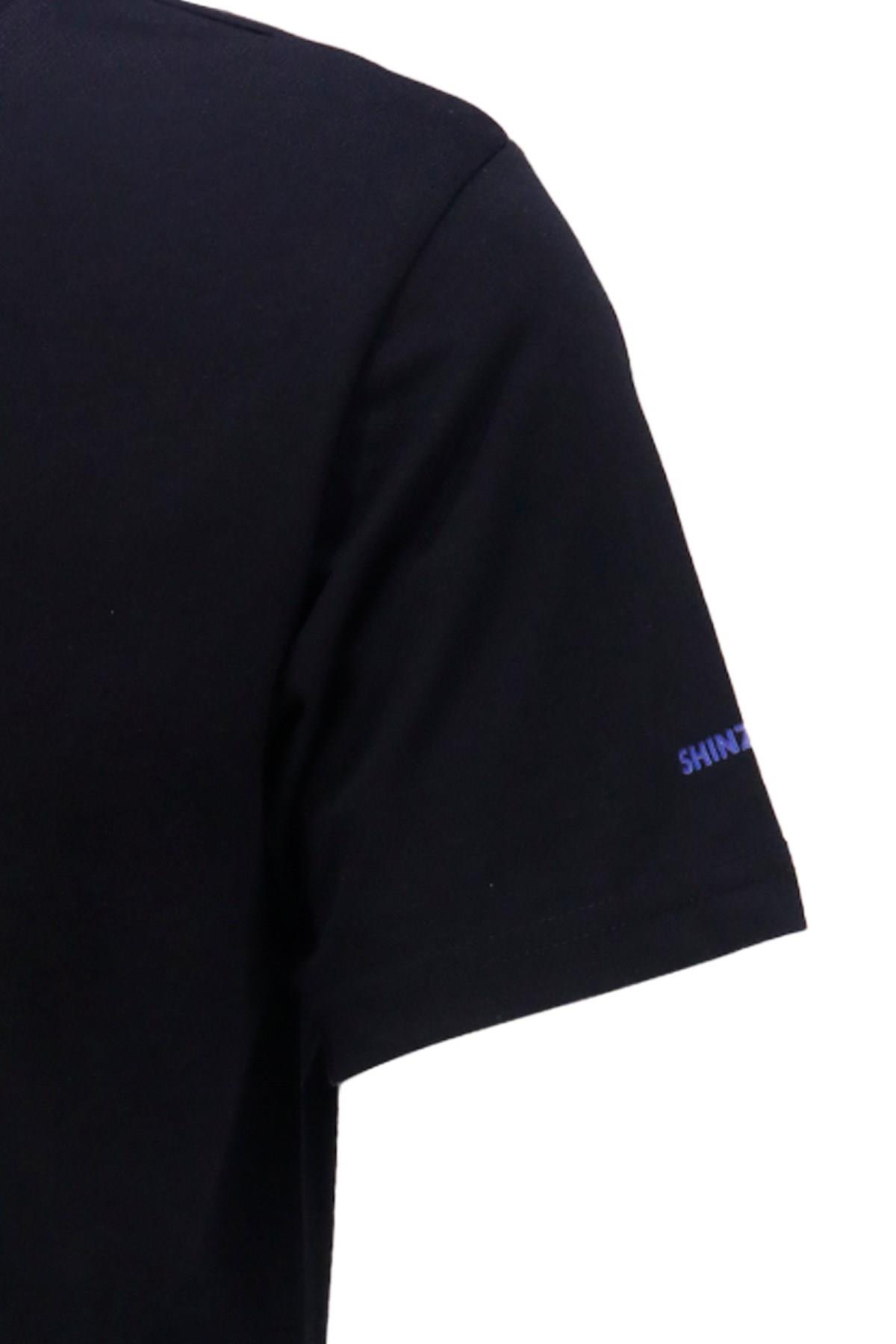 T-ShirtShinzoneErkek Bisiklet Yaka Standart Fit Göğüs Baskılı Siyah T-Shirt