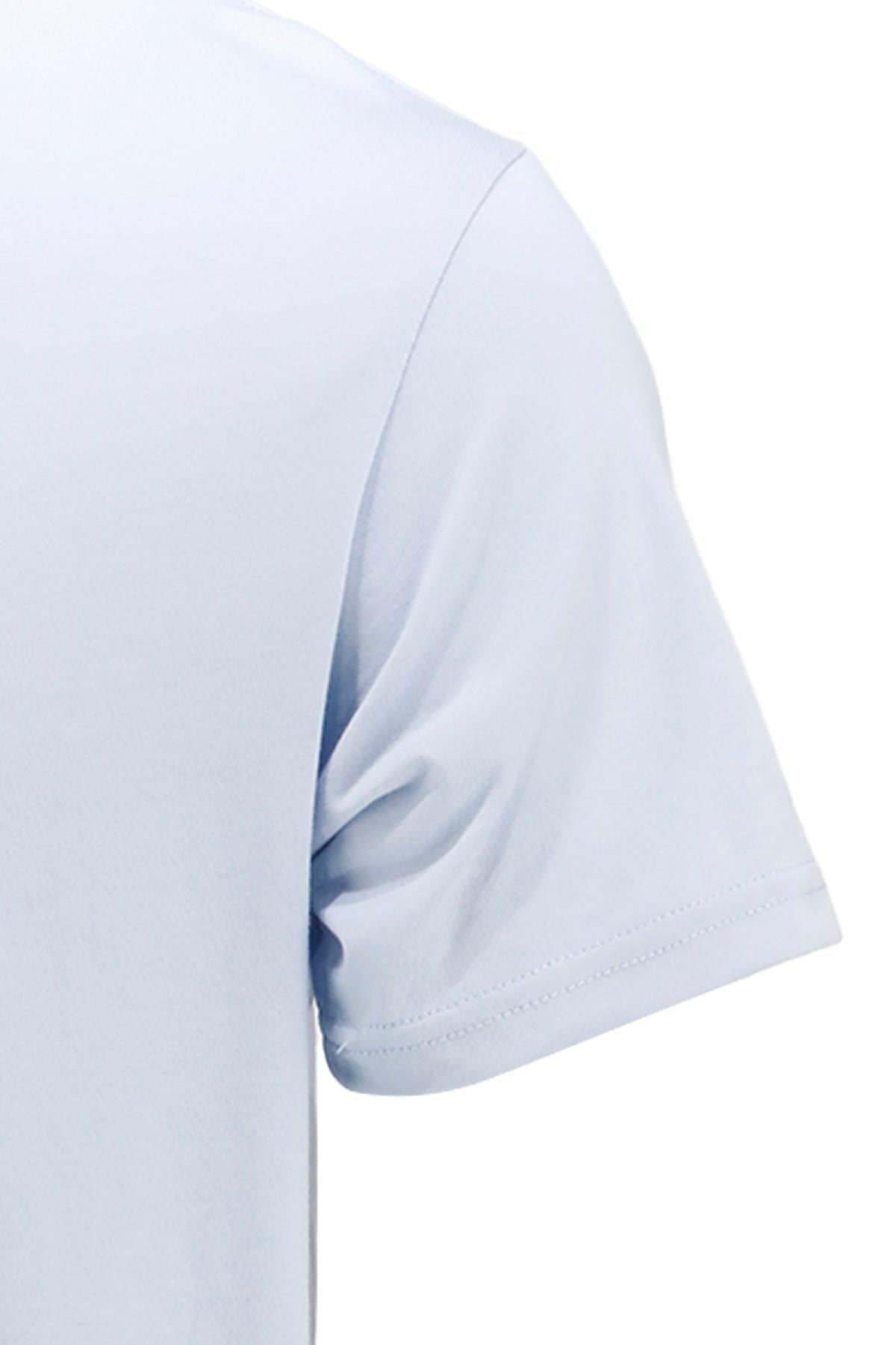 T-ShirtShinzoneErkek Bisiklet Yaka Standart Fit Göğüs Baskılı Mavi T-Shirt