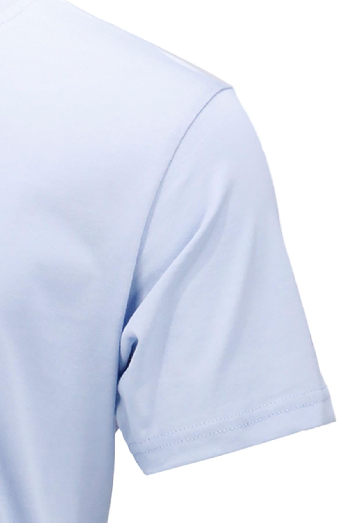 T-ShirtShinzoneErkek Bisiklet Yaka Standart Fit Göğüs Baskılı Mavi T-Shirt