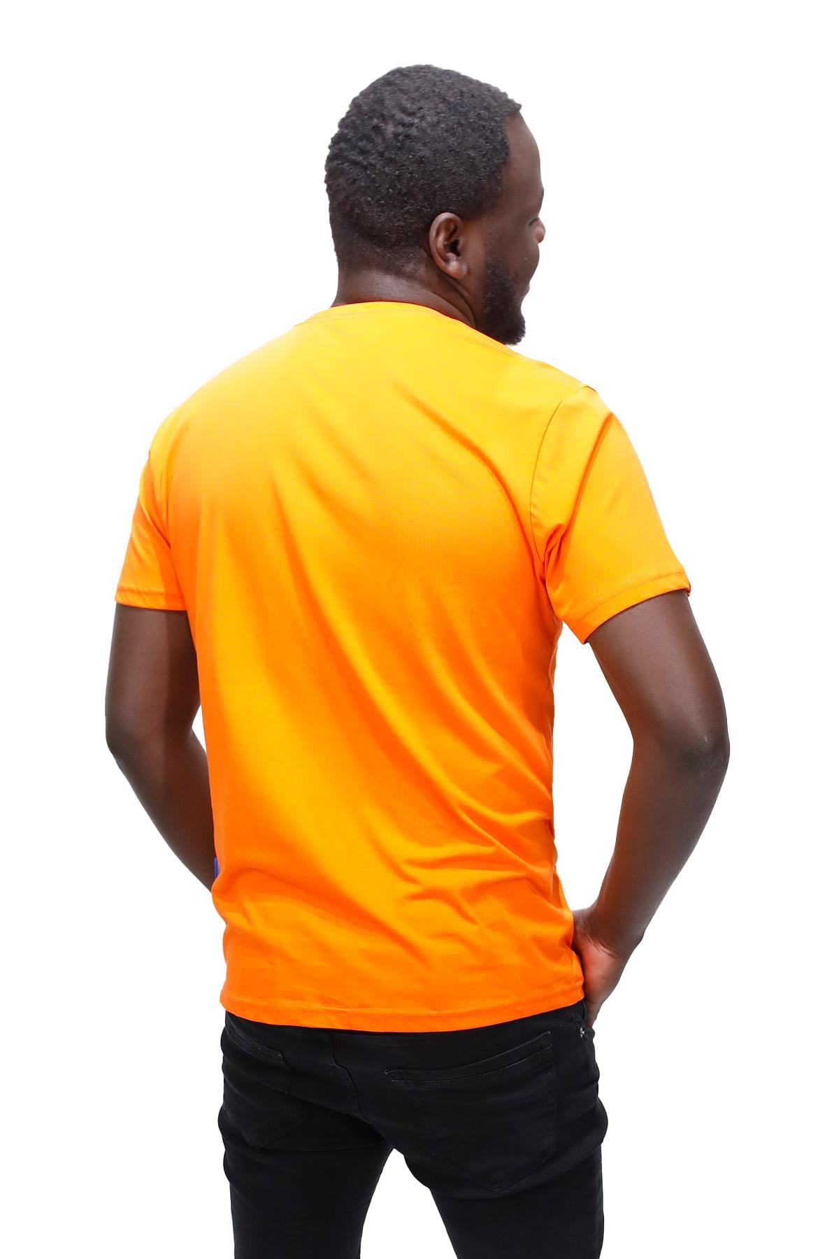 T-ShirtShinzoneErkek Bisiklet Yaka Standart Fit Göğüs Baskılı Turuncu T-Shirt