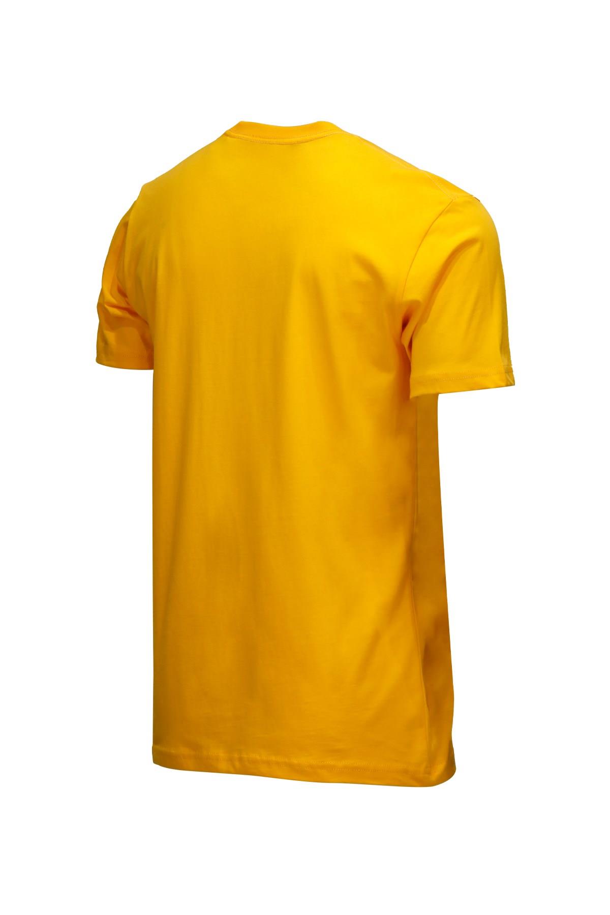 T-ShirtShinzoneErkek Bisiklet Yaka Standart Fit Göğüs Baskılı Sarı T-Shirt