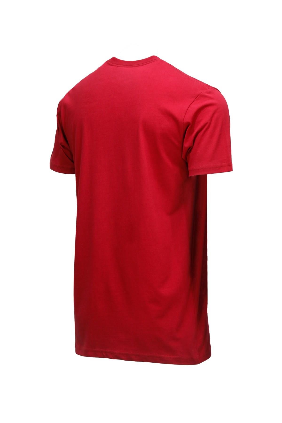 T-ShirtShinzoneErkek Bisiklet Yaka Standart Fit Göğüs Baskılı Bordo T-Shirt