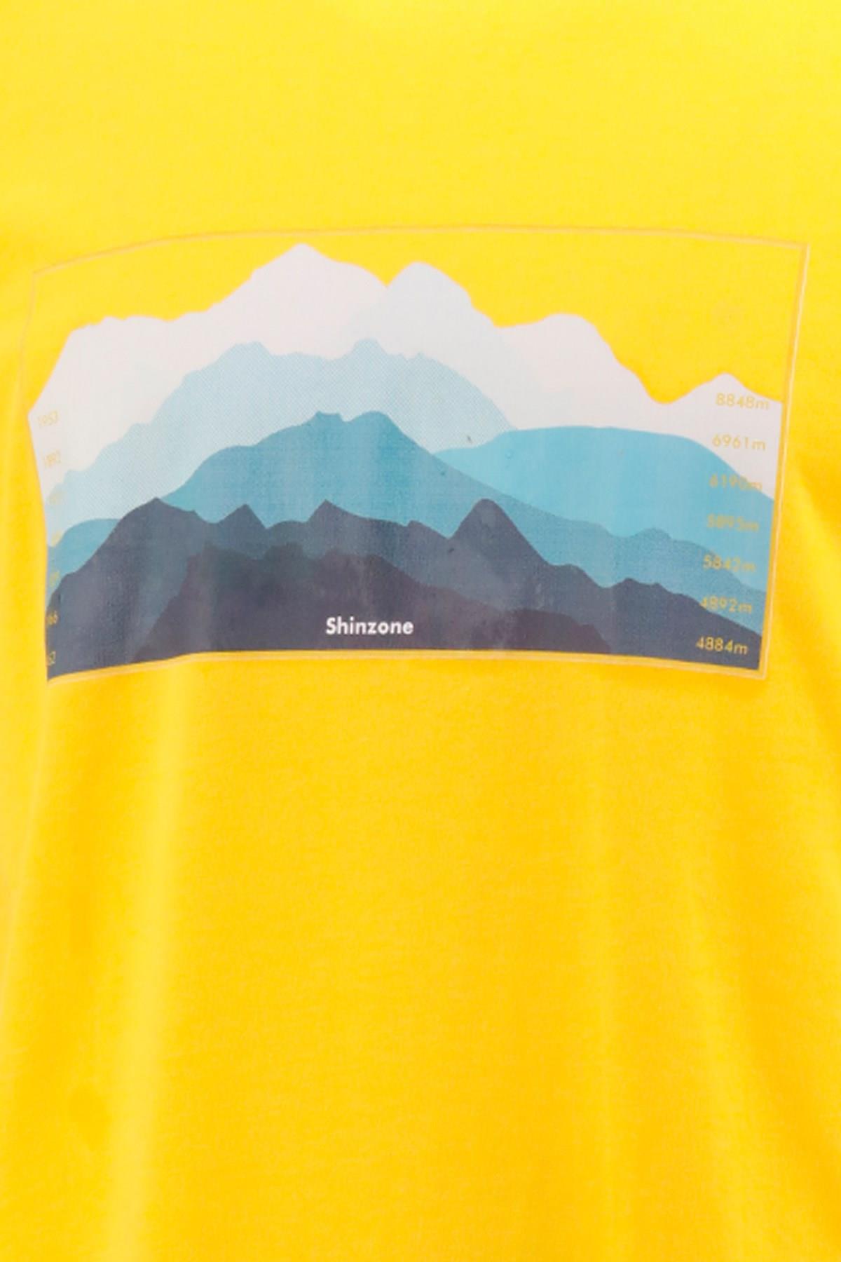 T-ShirtShinzoneErkek Bisiklet Yaka Standart Fit Göğüs Baskılı Sarı T-Shirt