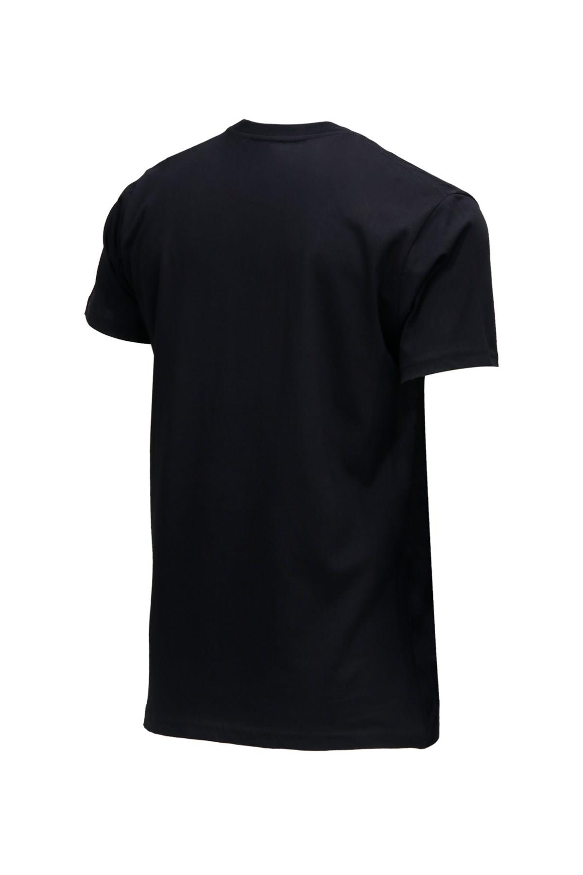 T-ShirtShinzoneErkek Bisiklet Yaka Standart Fit Göğüs Baskılı Siyah T-Shirt