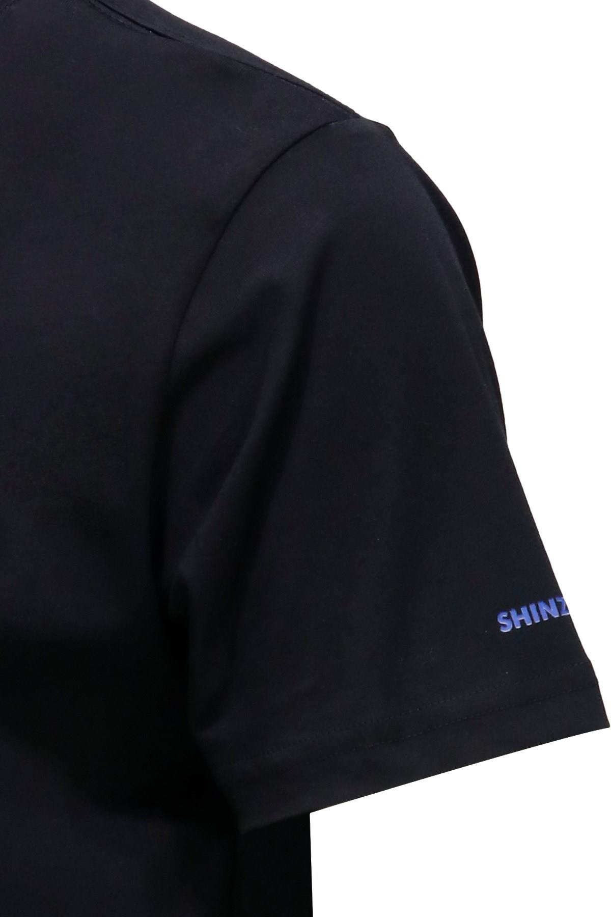 T-ShirtShinzoneErkek Bisiklet Yaka Standart Fit Göğüs Baskılı Siyah T-Shirt