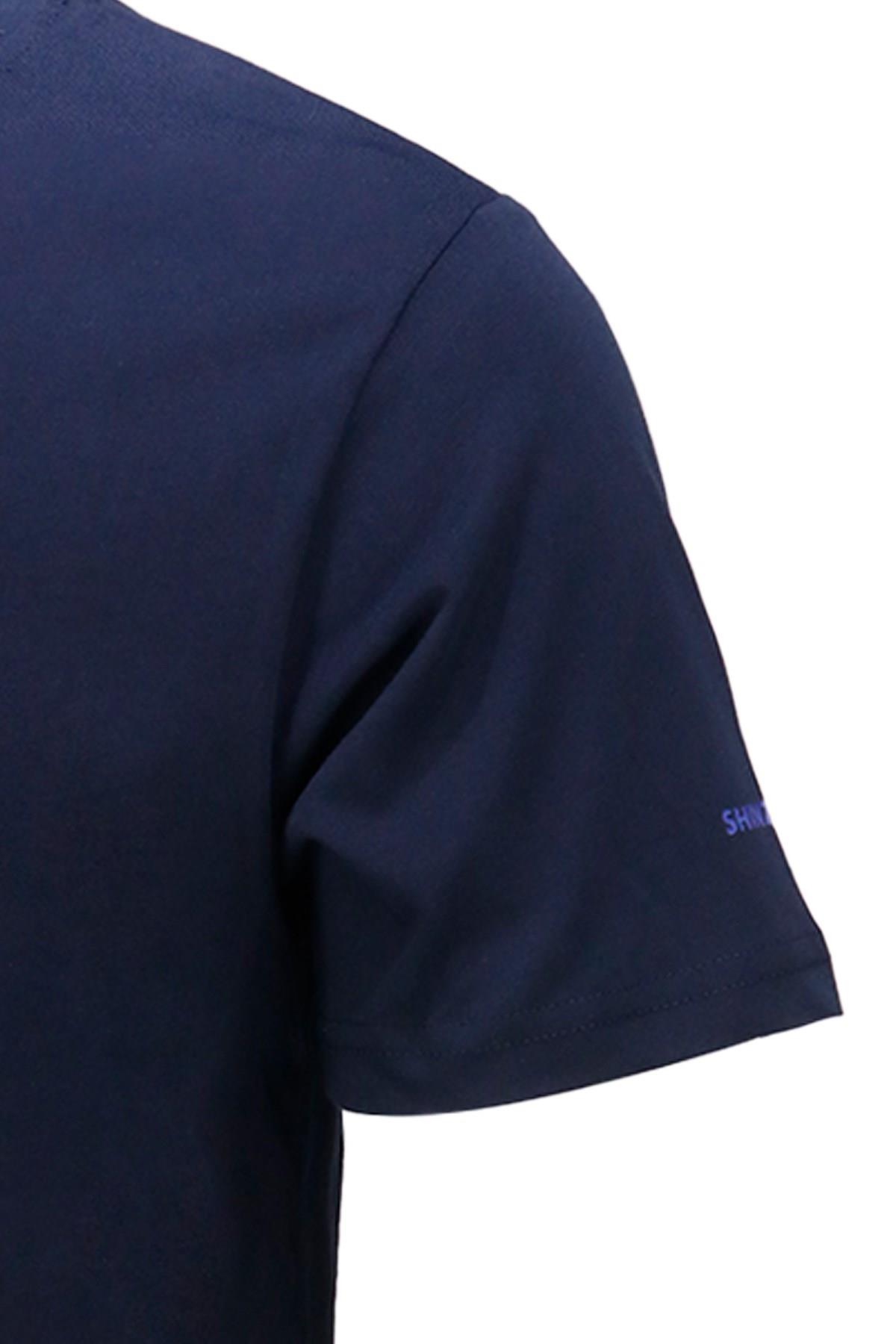 T-ShirtShinzoneErkek Bisiklet Yaka Standart Fit Göğüs Baskılı Lacivert T-Shirt