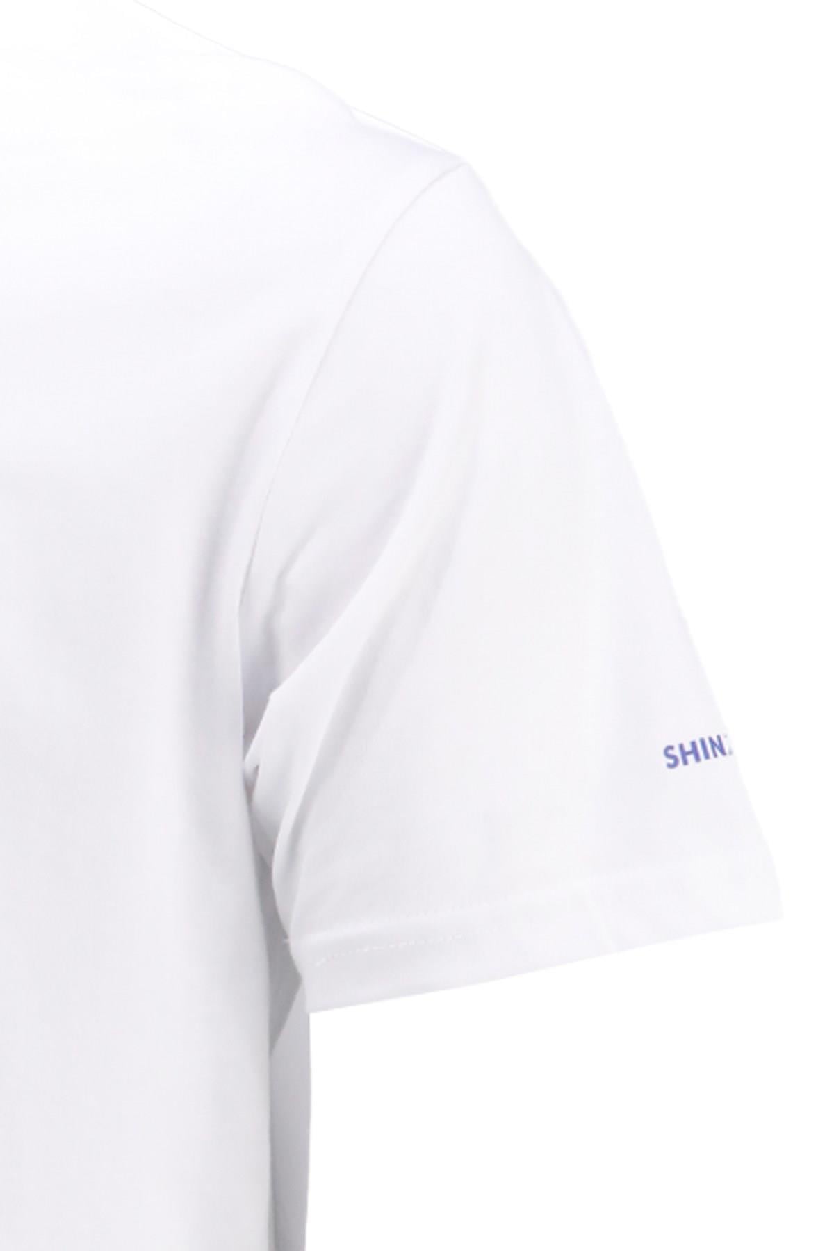 T-ShirtShinzoneErkek Bisiklet Yaka Standart Fit Göğüs Baskılı Beyaz T-Shirt
