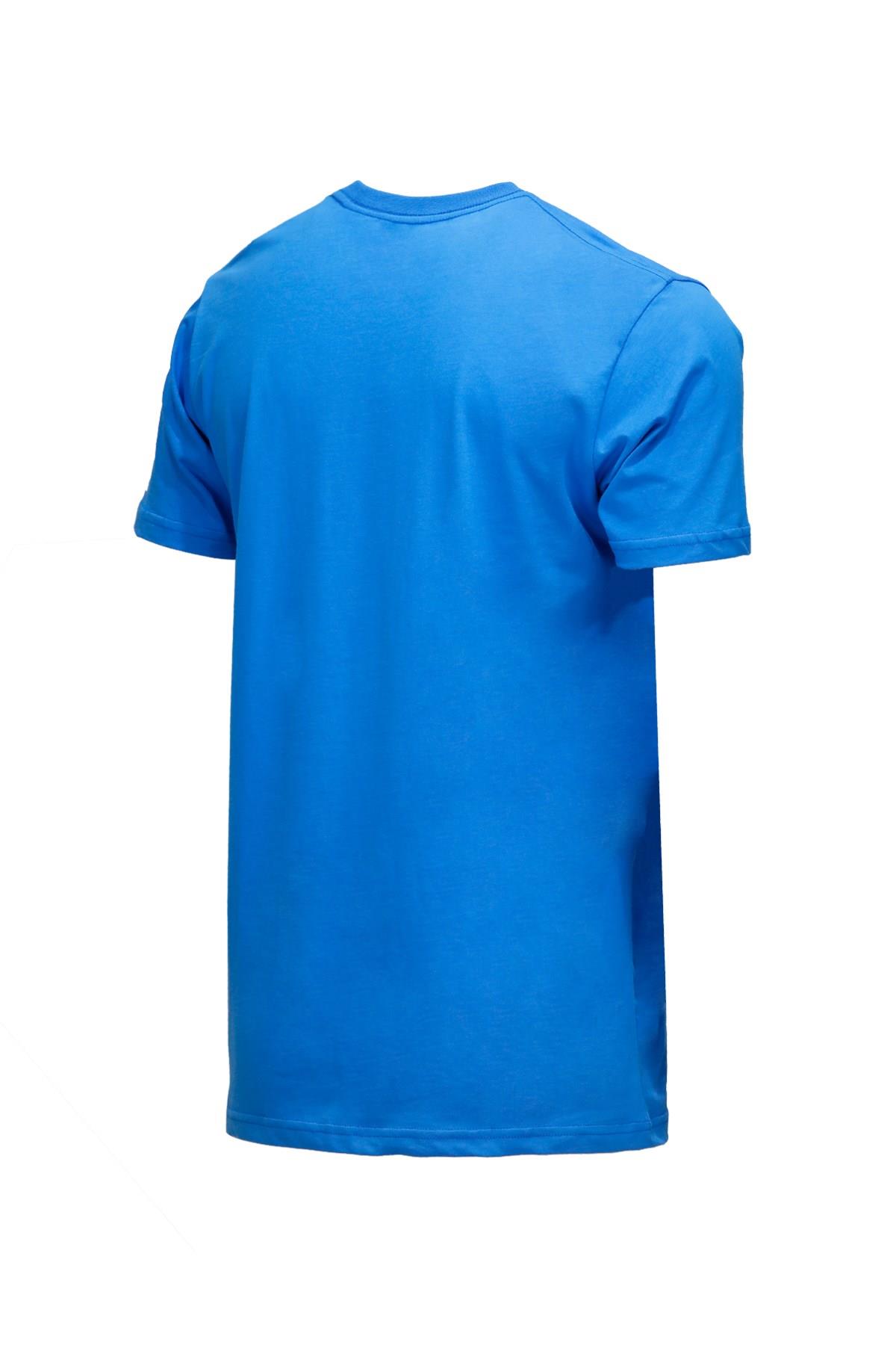 T-ShirtShinzoneErkek Bisiklet Yaka Standart Fit Göğüs Baskılı İndigo T-Shirt