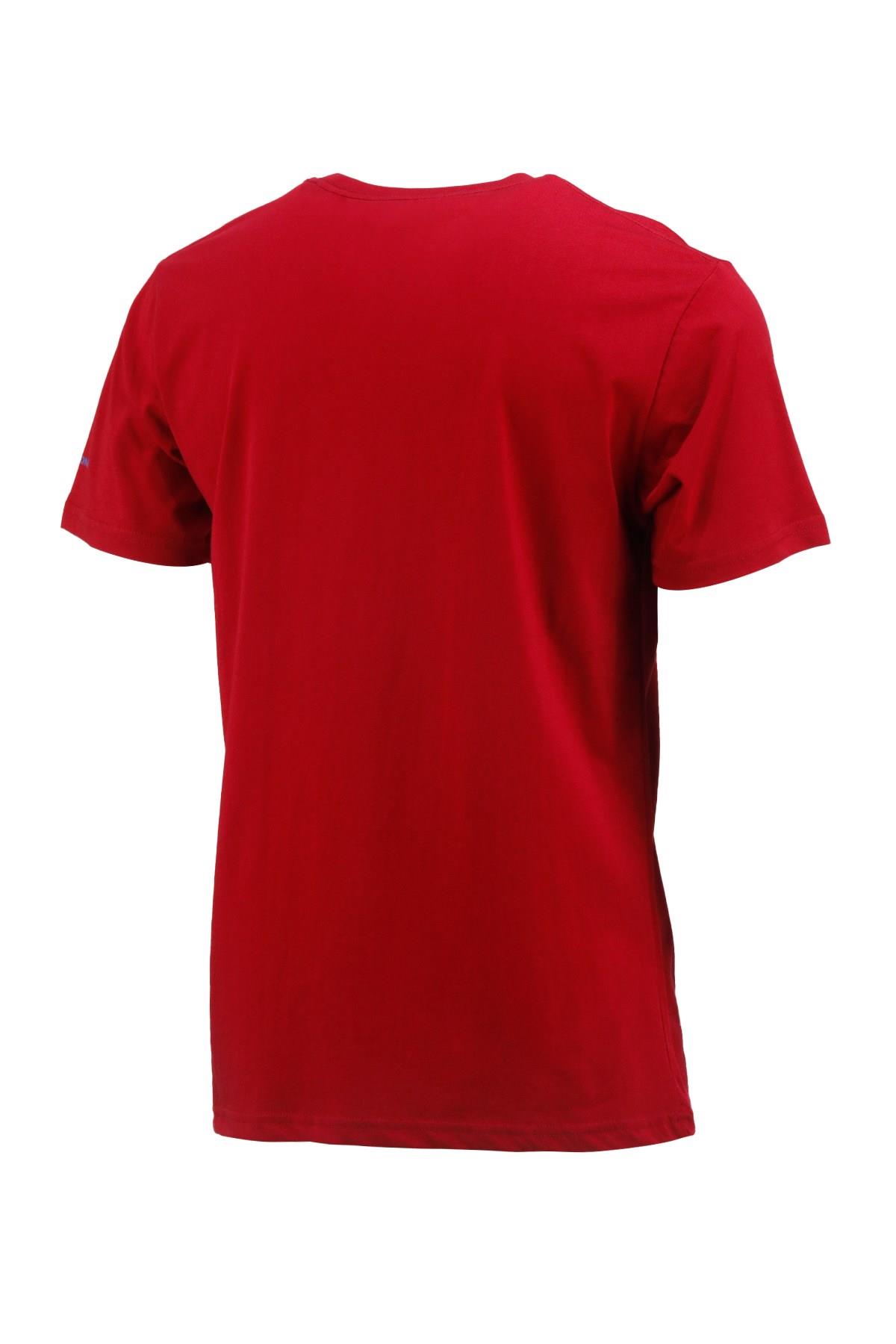 T-ShirtShinzoneErkek Bisiklet Yaka Standart Fit Göğüs Baskılı Bordo T-Shirt