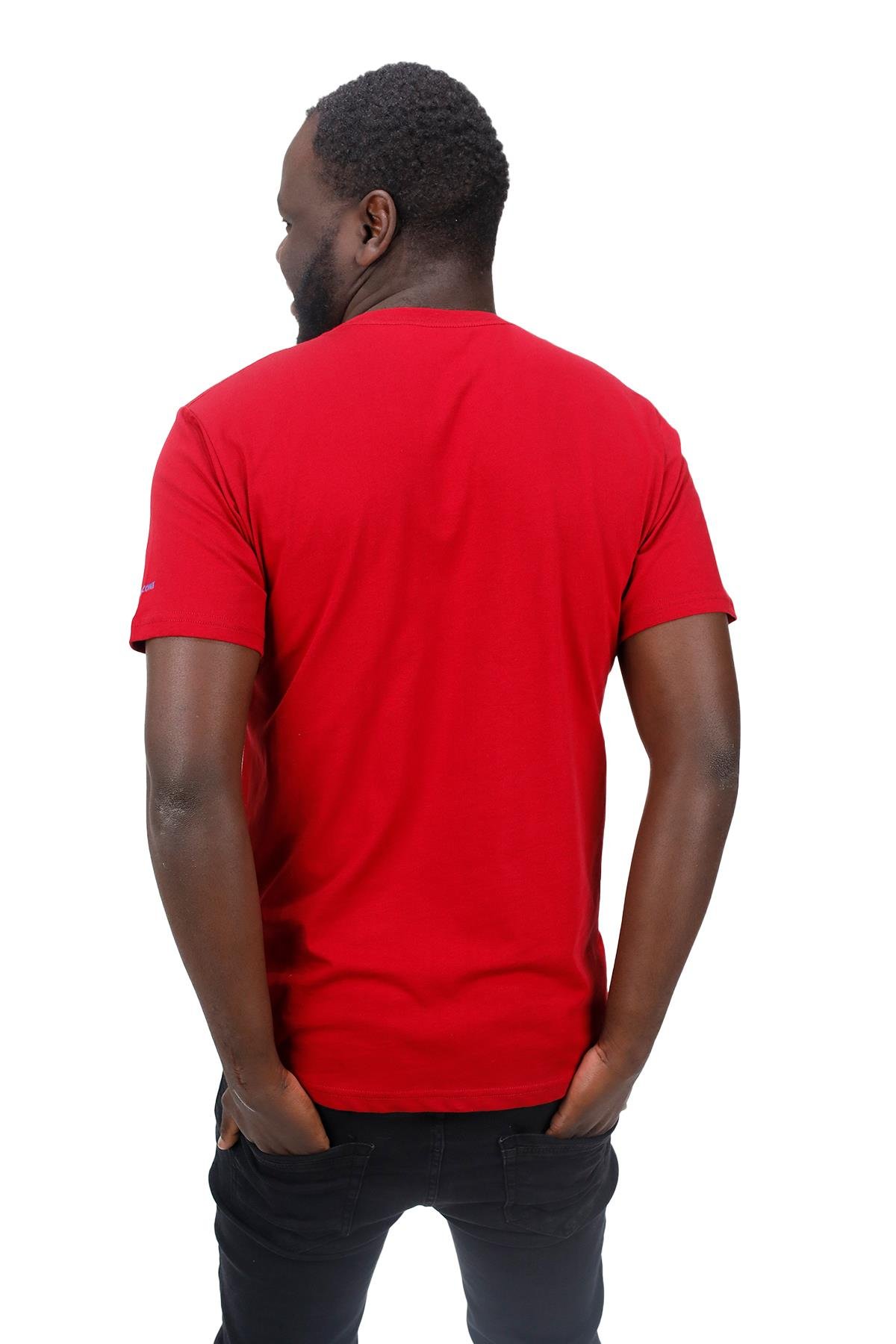 T-ShirtShinzoneErkek Bisiklet Yaka Standart Fit Göğüs Baskılı Bordo T-Shirt