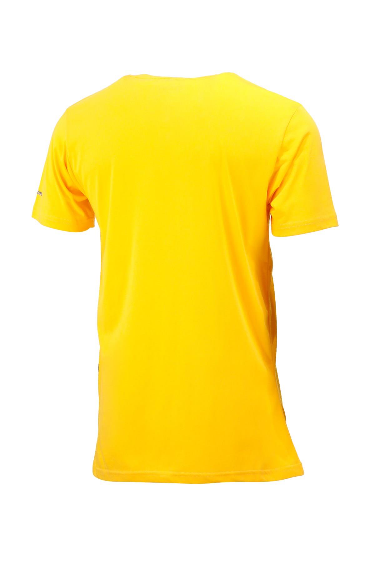 T-ShirtShinzoneErkek Bisiklet Yaka Standart Fit Göğüs Baskılı Sarı T-Shirt