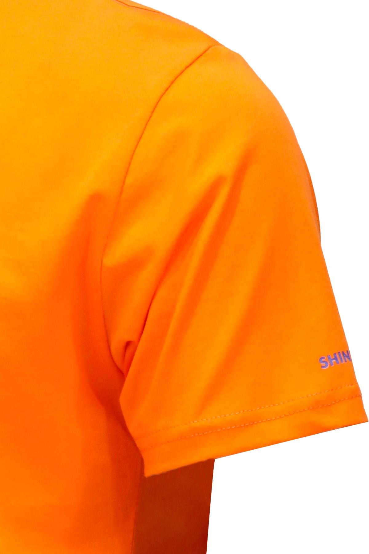 T-ShirtShinzoneErkek Bisiklet Yaka Standart Fit Göğüs Baskılı Turuncu T-Shirt