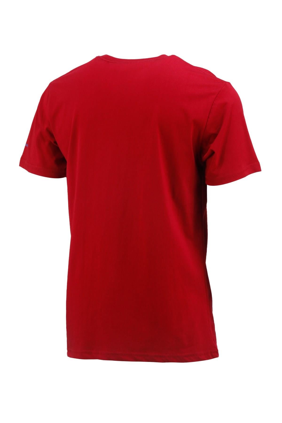 T-ShirtShinzoneErkek Bisiklet Yaka Standart Fit Göğüs Baskılı Bordo T-Shirt