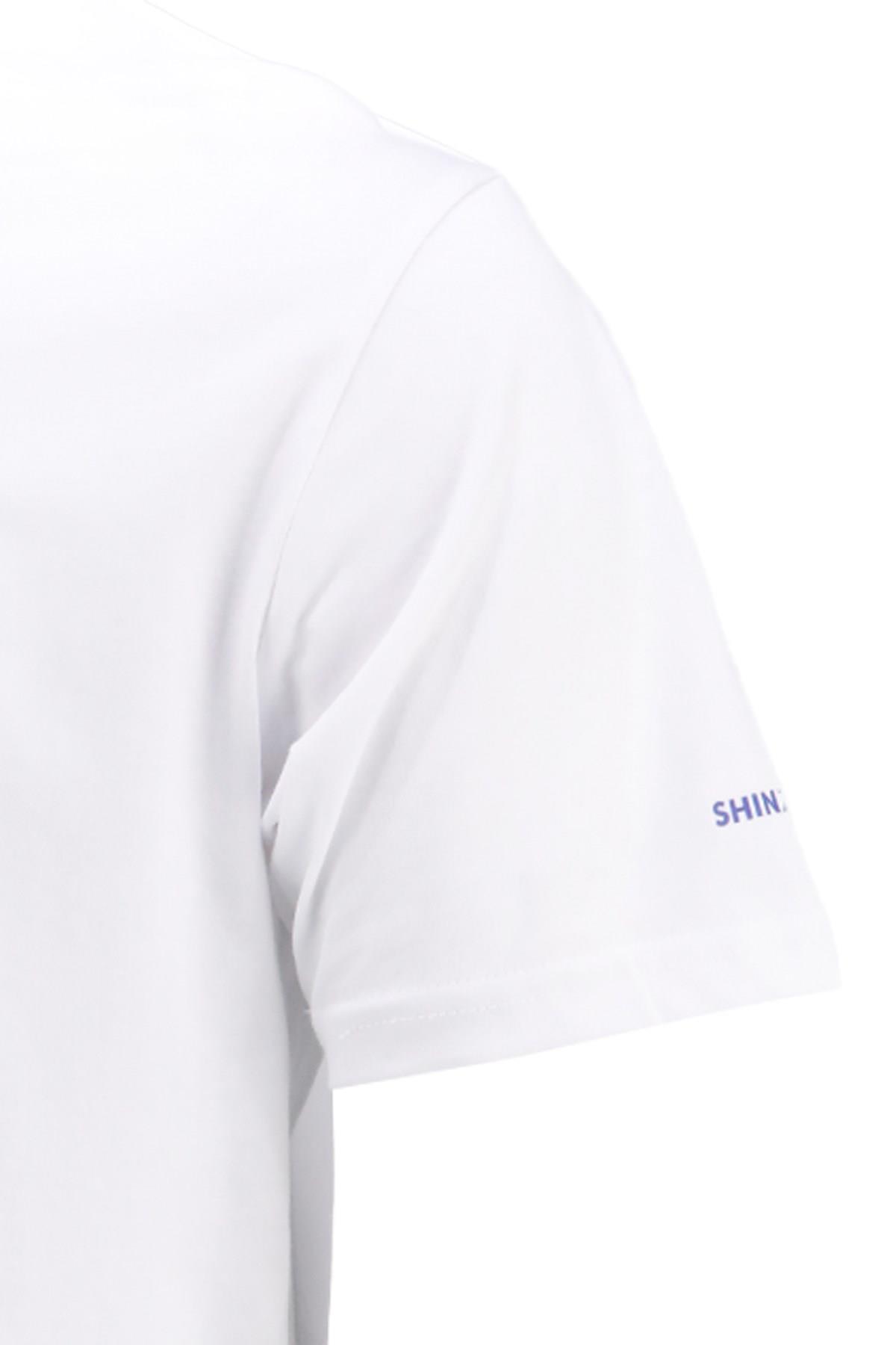 T-ShirtShinzoneErkek Bisiklet Yaka Standart Fit Göğüs Baskılı Beyaz T-Shirt