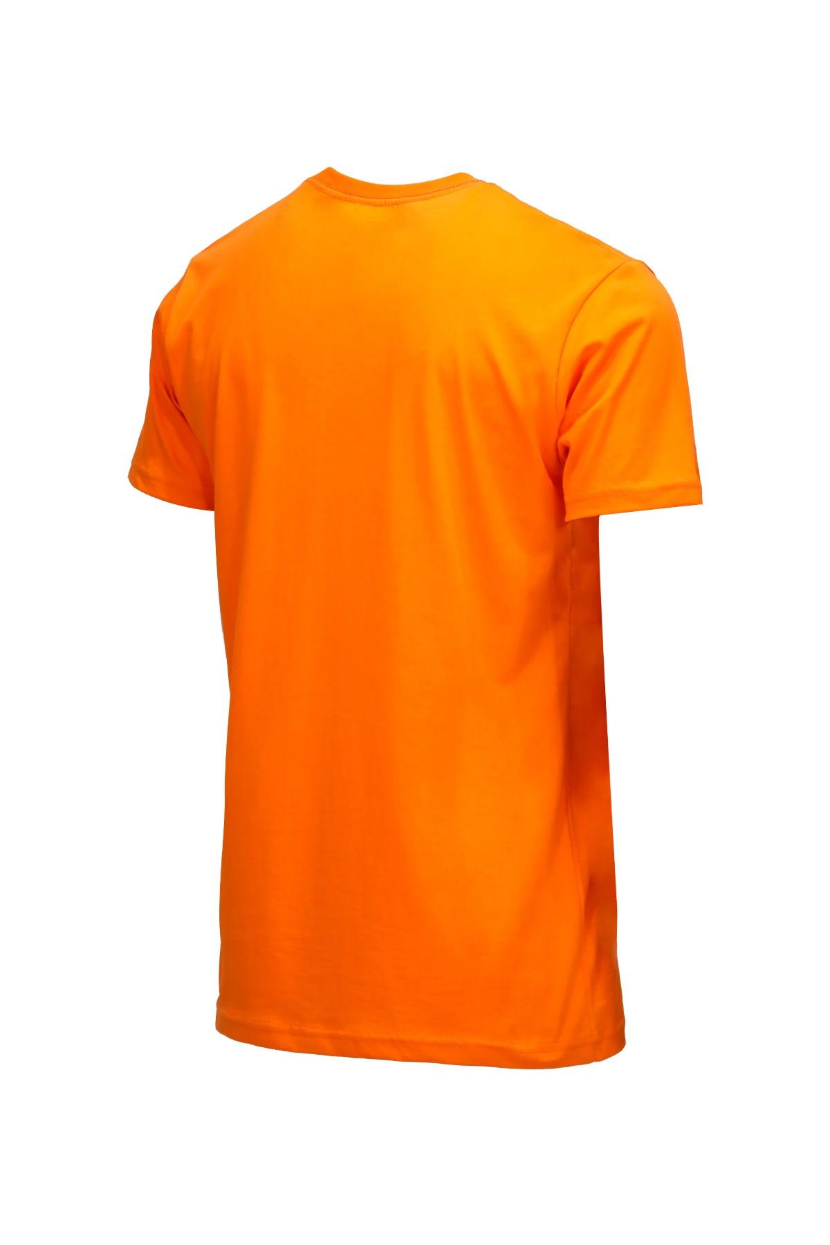 T-ShirtShinzoneErkek Bisiklet Yaka Standart Fit Göğüs Baskılı Turuncu T-Shirt