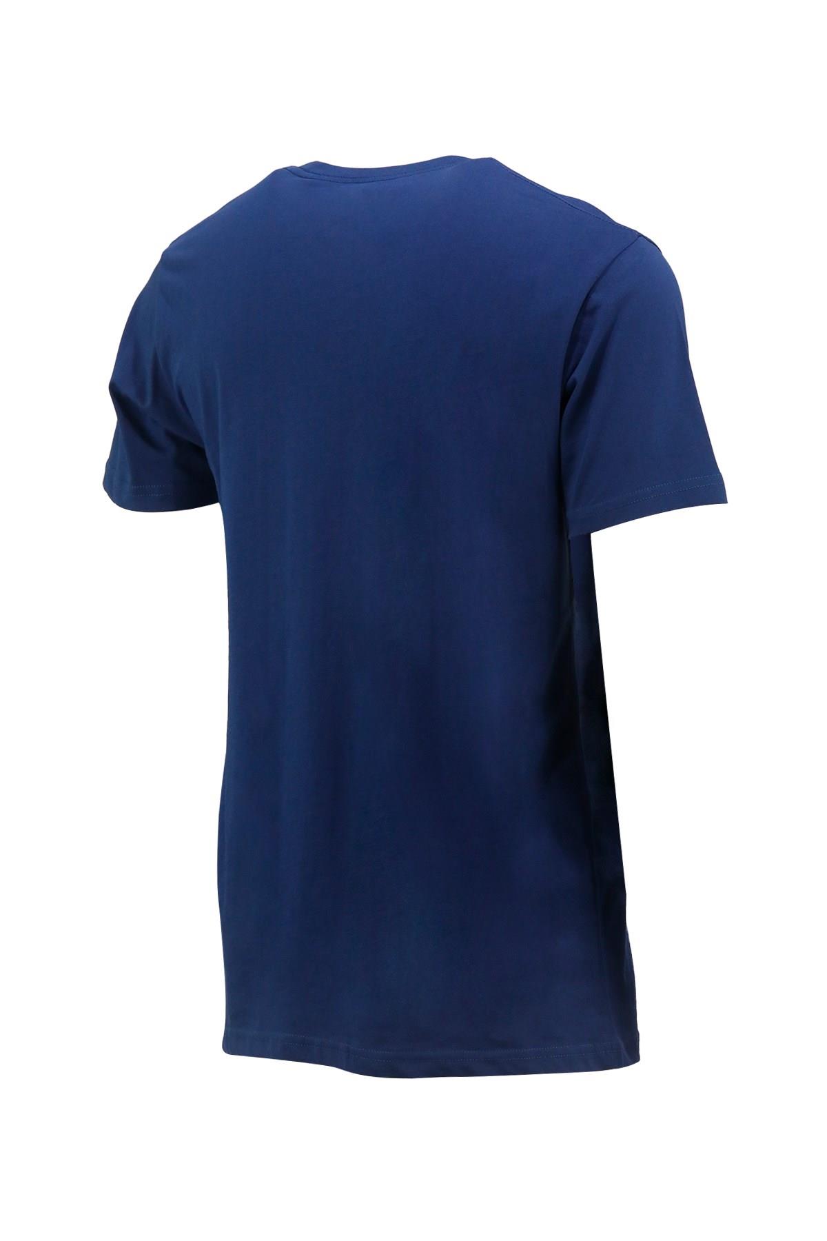 T-ShirtShinzoneErkek Bisiklet Yaka Standart Fit Göğüs Baskılı İndigo T-Shirt