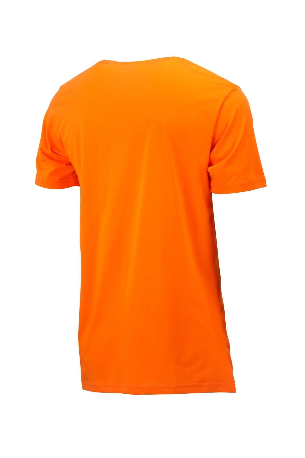 T-ShirtShinzoneErkek Bisiklet Yaka Standart Fit Göğüs Baskılı Turuncu T-Shirt