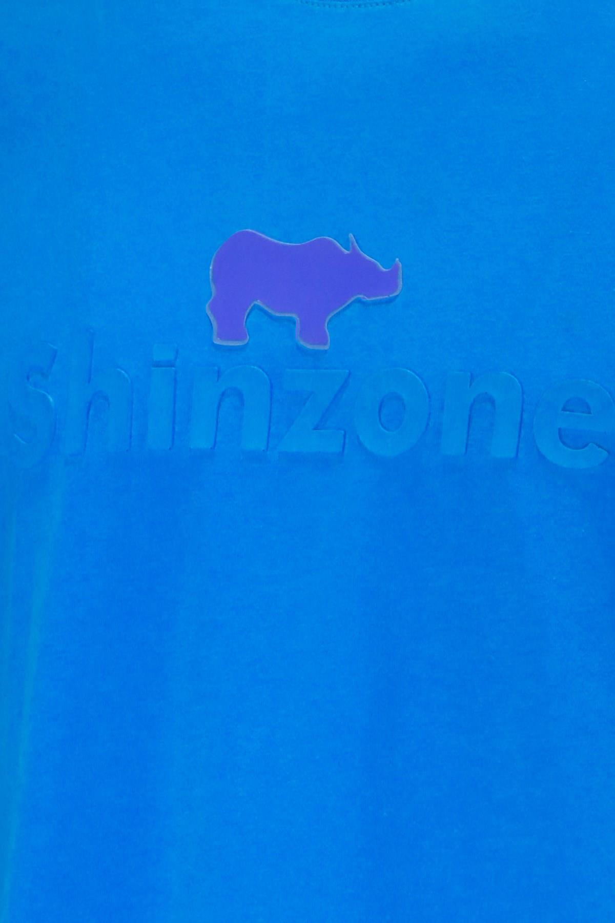 T-ShirtShinzoneErkek Bisiklet Yaka Standart Fit Kabartma Göğüs Baskılı Koyu mavi T-Shirt
