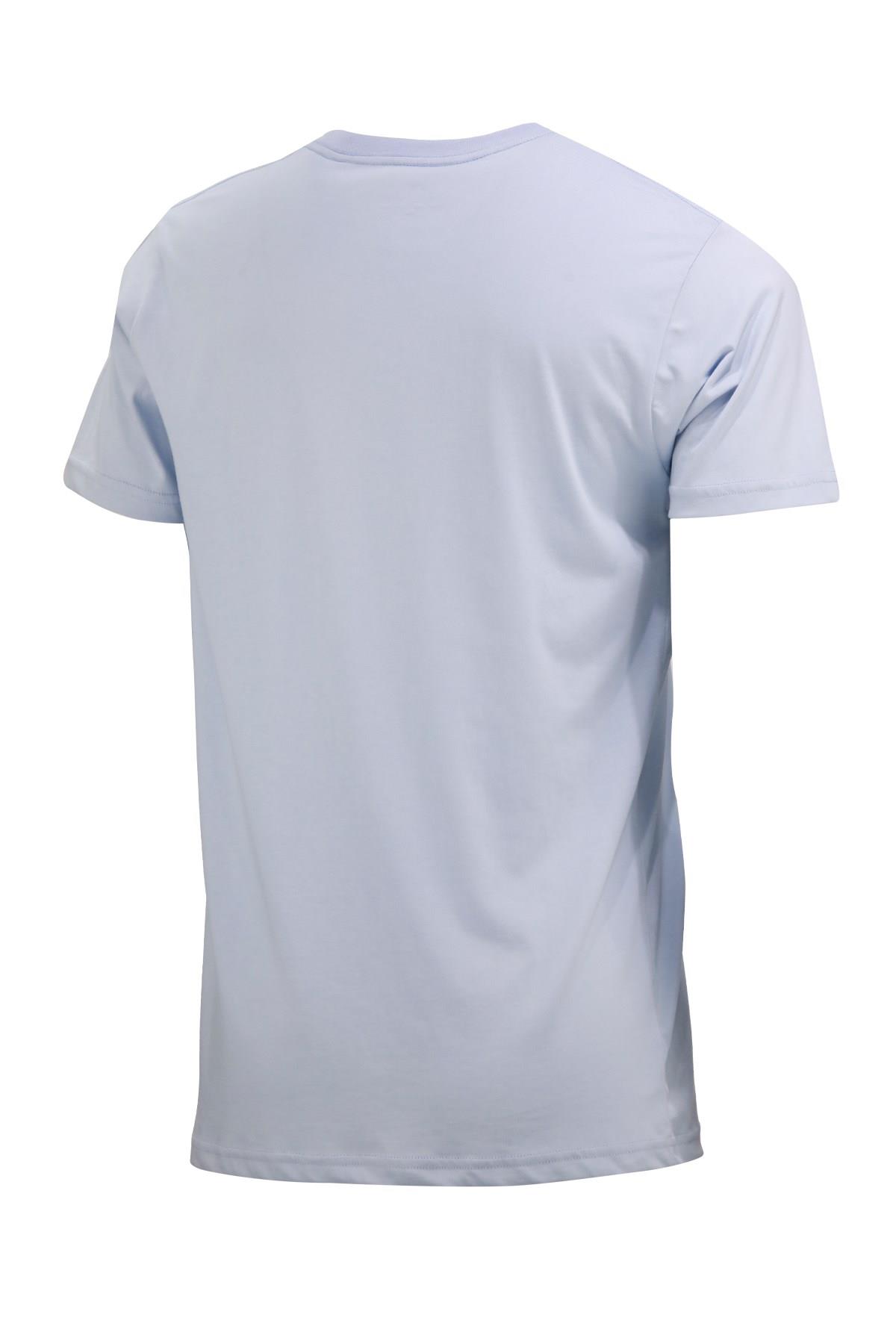 T-ShirtShinzoneErkek Bisiklet Yaka Standart Fit Kabartma Göğüs Baskılı Mavi T-Shirt