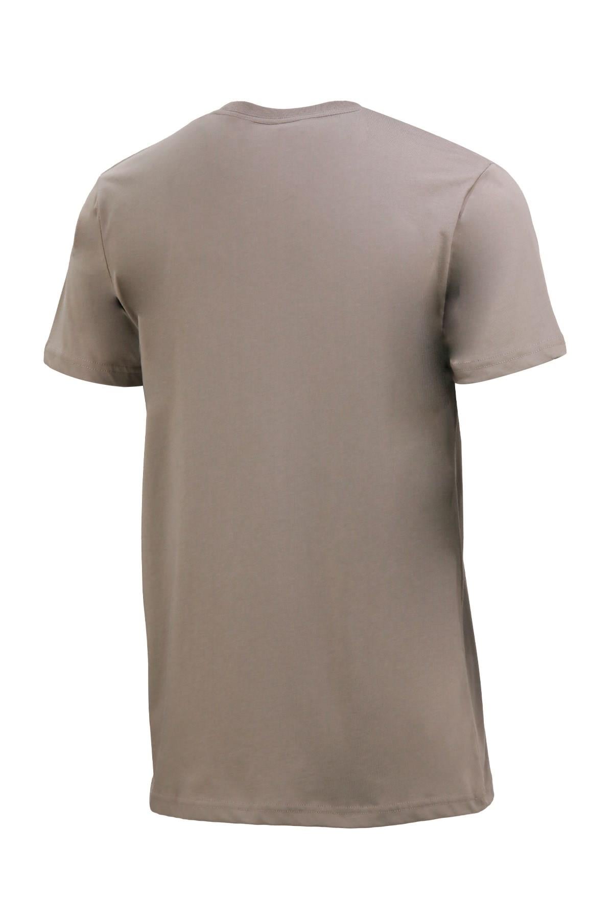 T-ShirtShinzoneErkek Bisiklet Yaka Standart Fit Kabartma Göğüs Baskılı Vizon T-Shirt