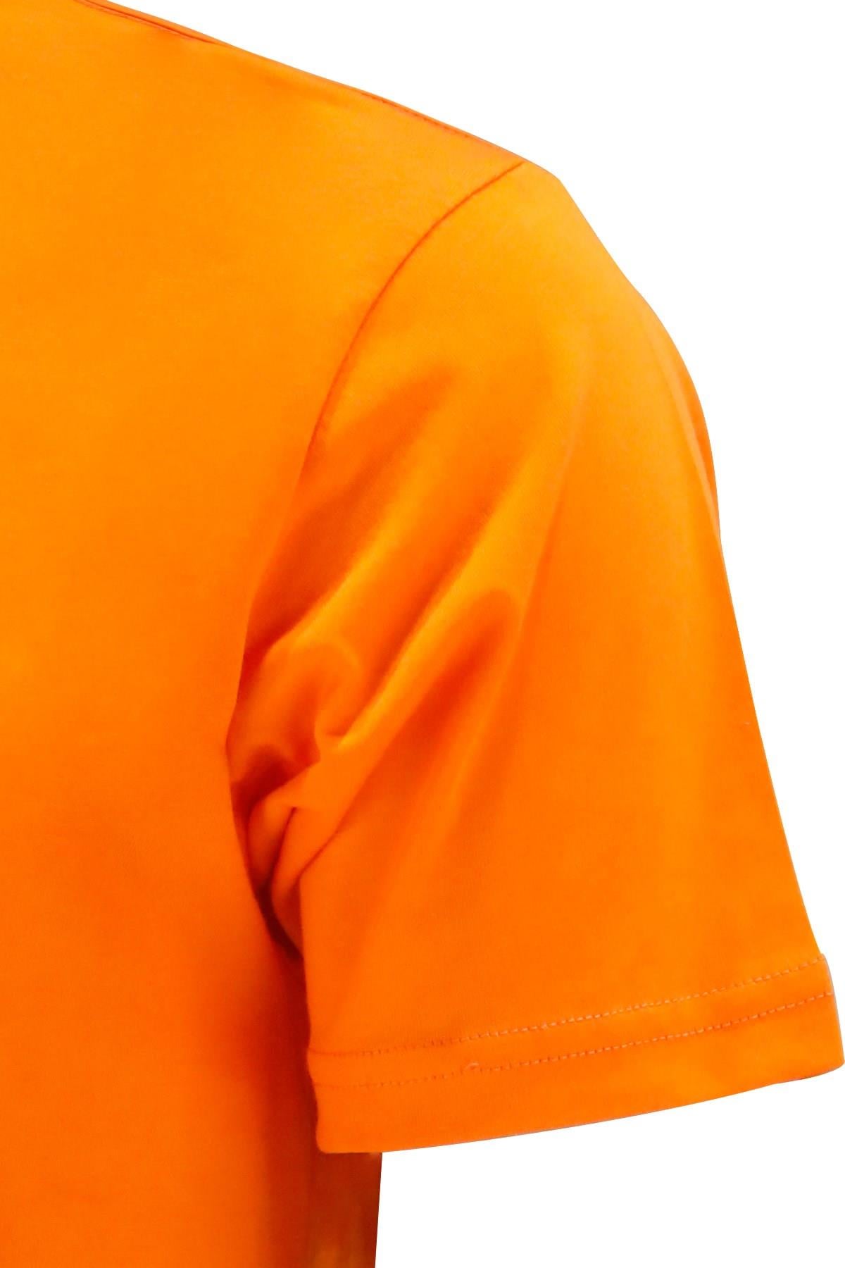 T-ShirtShinzoneErkek Bisiklet Yaka Standart Fit Kabartma Göğüs Baskılı Turuncu T-Shirt
