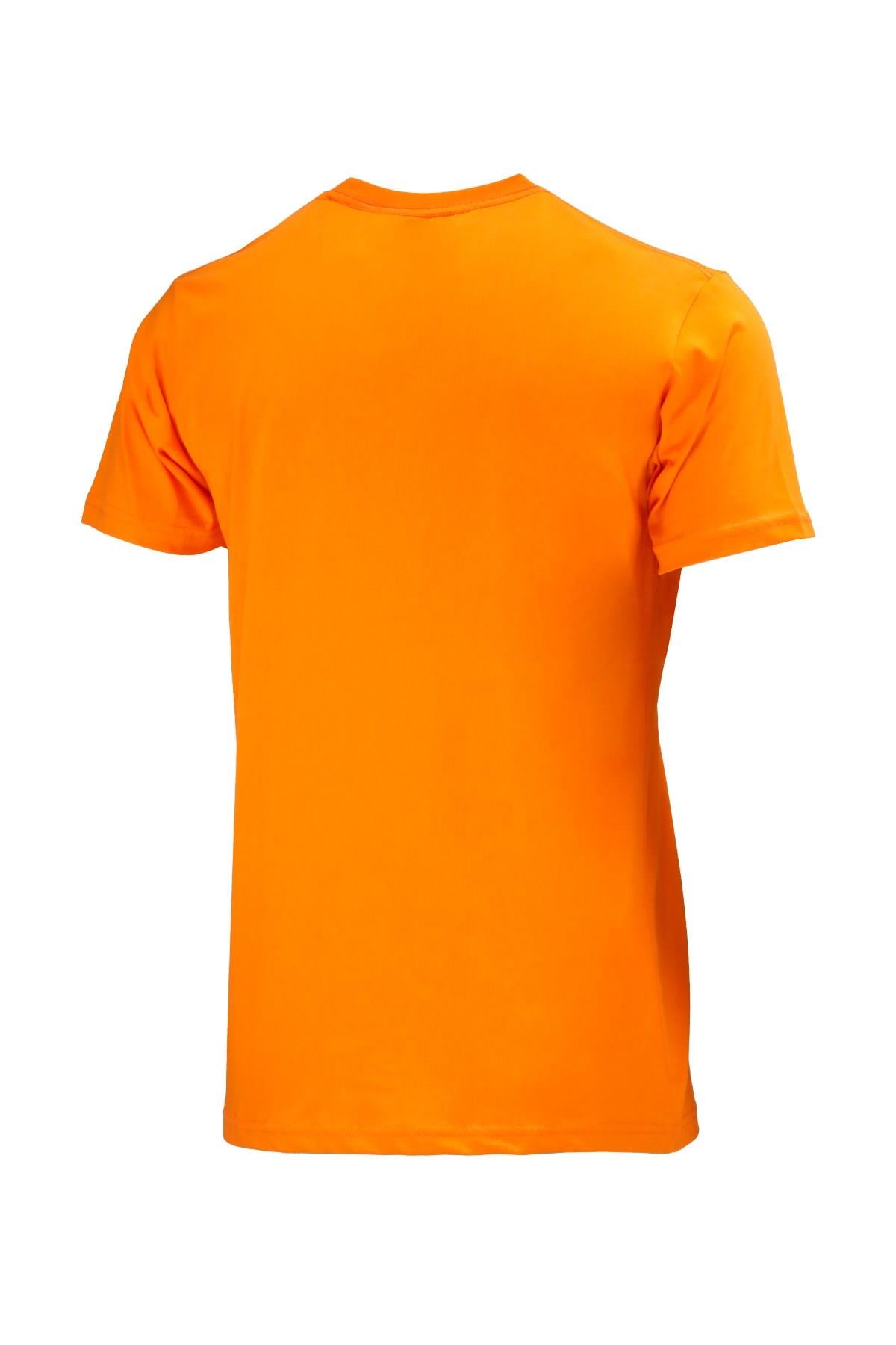 T-ShirtShinzoneErkek Bisiklet Yaka Standart Fit Kabartma Göğüs Baskılı Turuncu T-Shirt