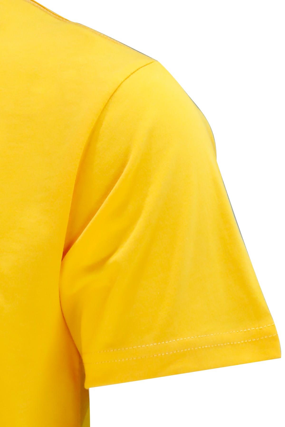 T-ShirtShinzoneErkek Bisiklet Yaka Standart Fit Kabartma Göğüs Baskılı Sarı T-Shirt