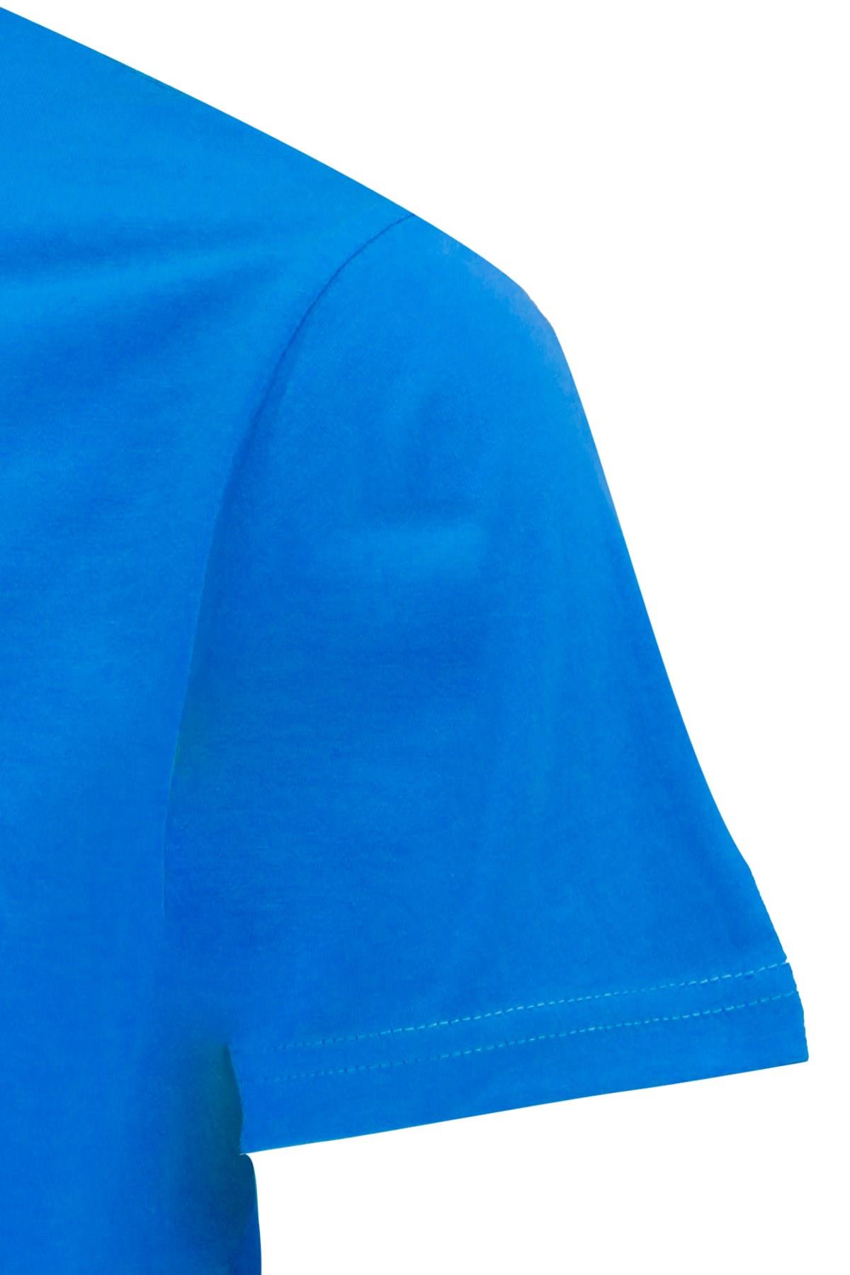 T-ShirtShinzoneErkek Bisiklet Yaka Standart Fit Kabartma Göğüs Baskılı Koyu mavi T-Shirt