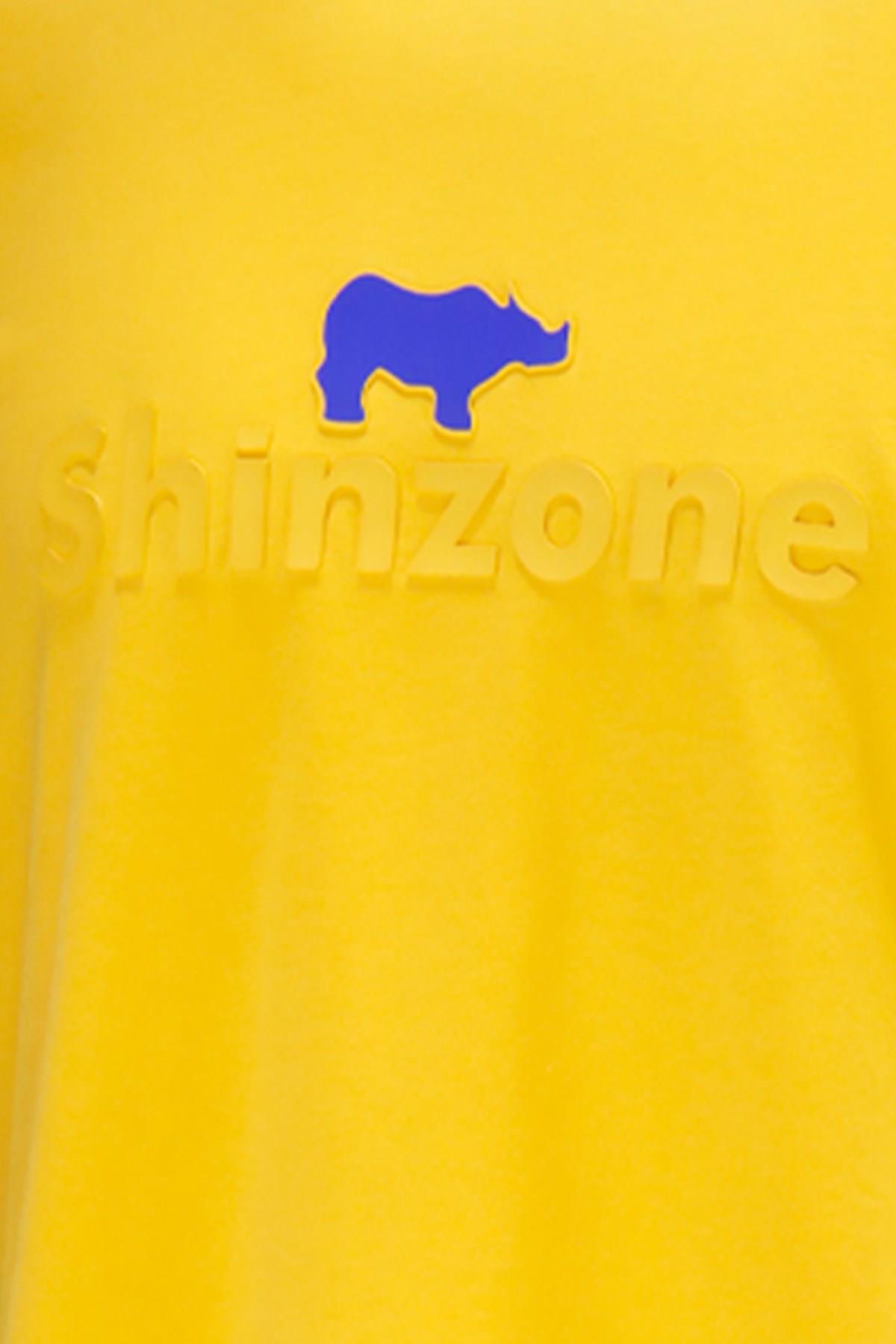 T-ShirtShinzoneErkek Bisiklet Yaka Standart Fit Kabartma Göğüs Baskılı Sarı T-Shirt