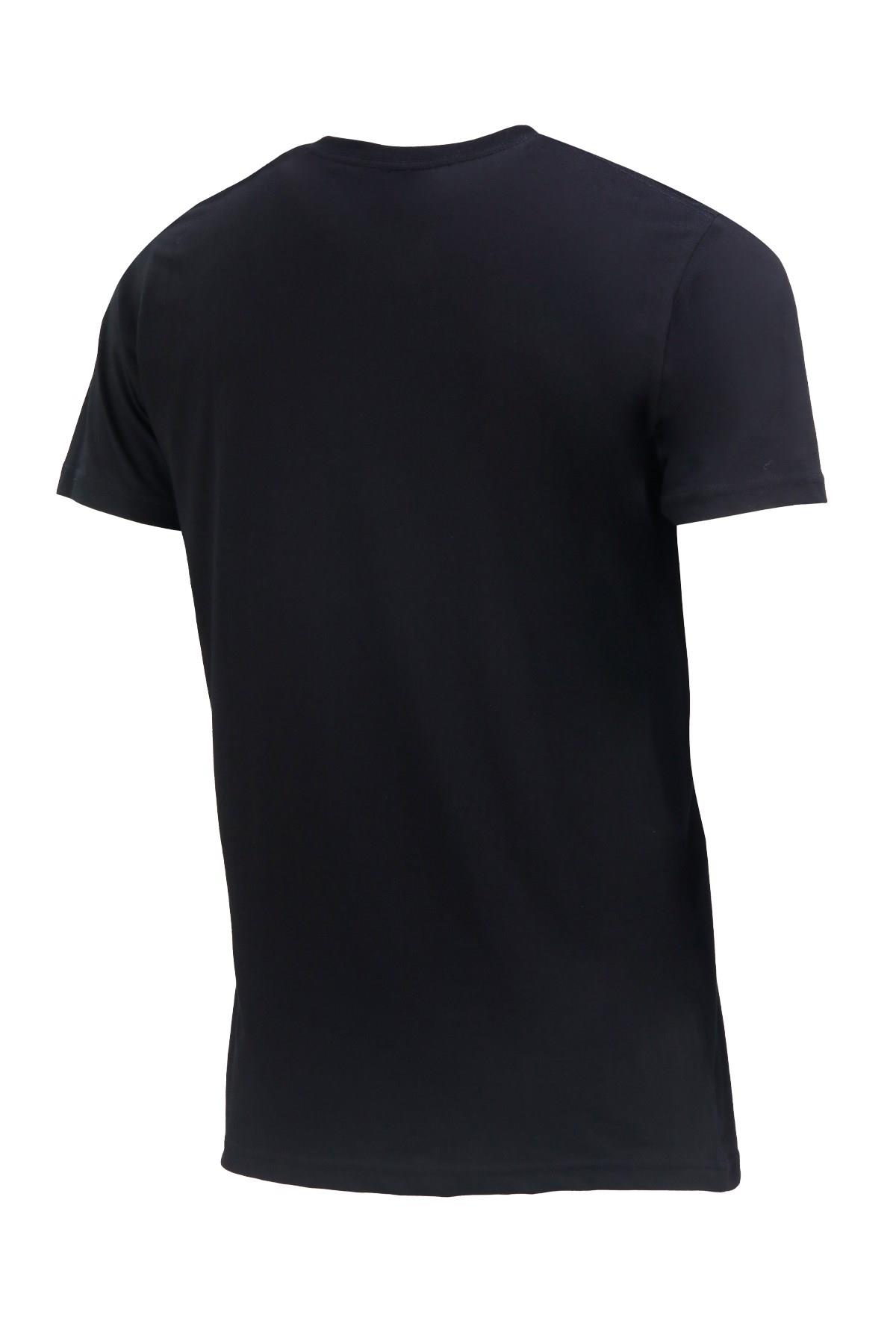 T-ShirtShinzoneErkek Bisiklet Yaka Standart Fit Kabartma Göğüs Baskılı Siyah T-Shirt