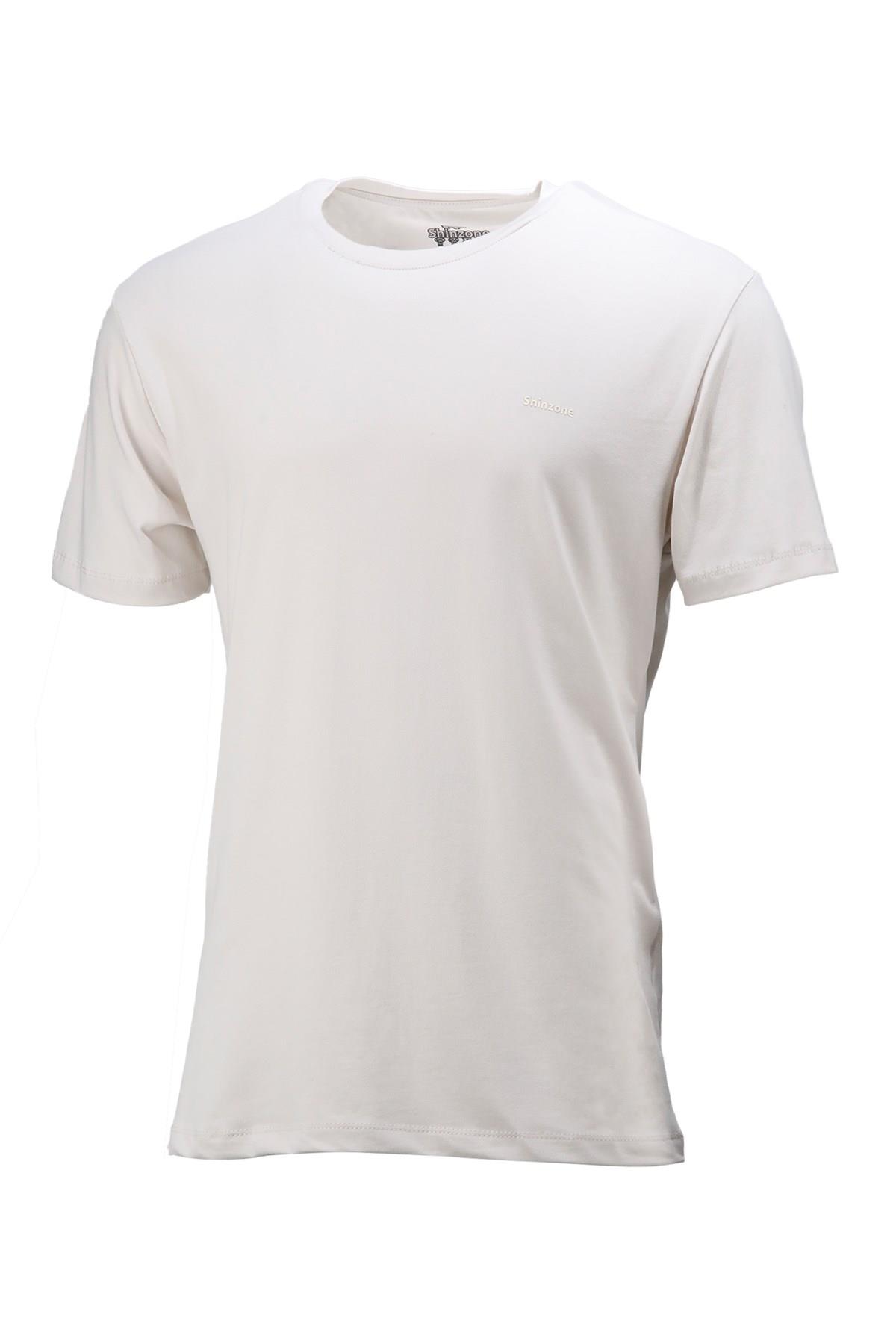 T-ShirtShinzoneErkek Bisiklet Yaka Standart Fit Krem T-Shirt