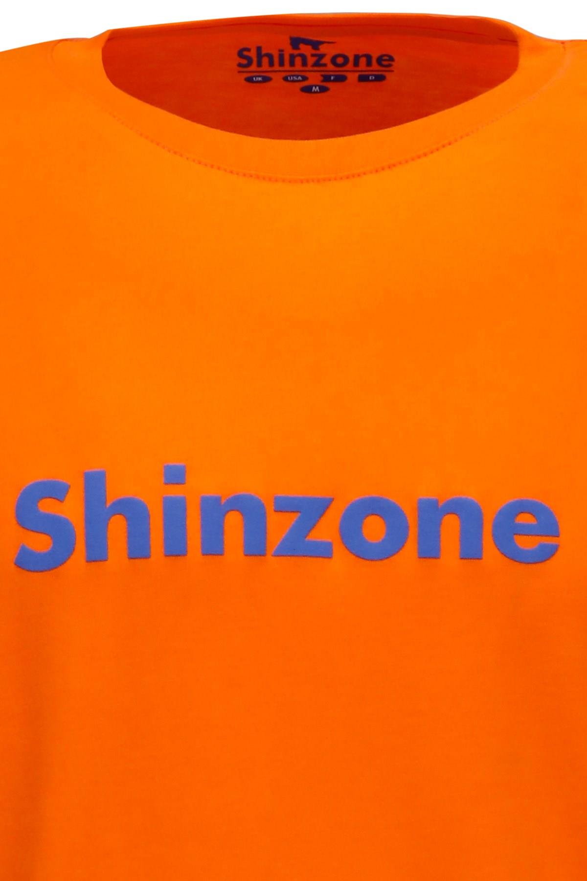T-ShirtShinzoneErkek Bisiklet Yaka Standart Fit Shinzone Göğüs Baskılı Turuncu T-Shirt