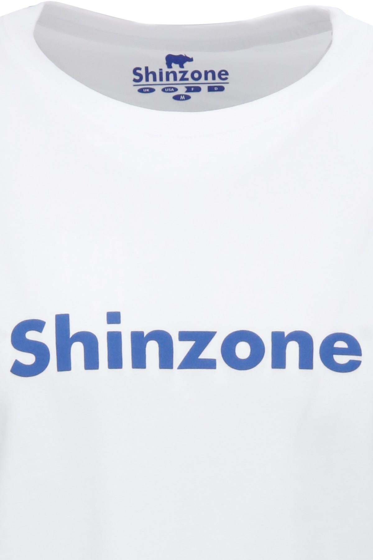 T-ShirtShinzoneErkek Bisiklet Yaka Standart Fit Shinzone Göğüs Baskılı Beyaz T-Shirt