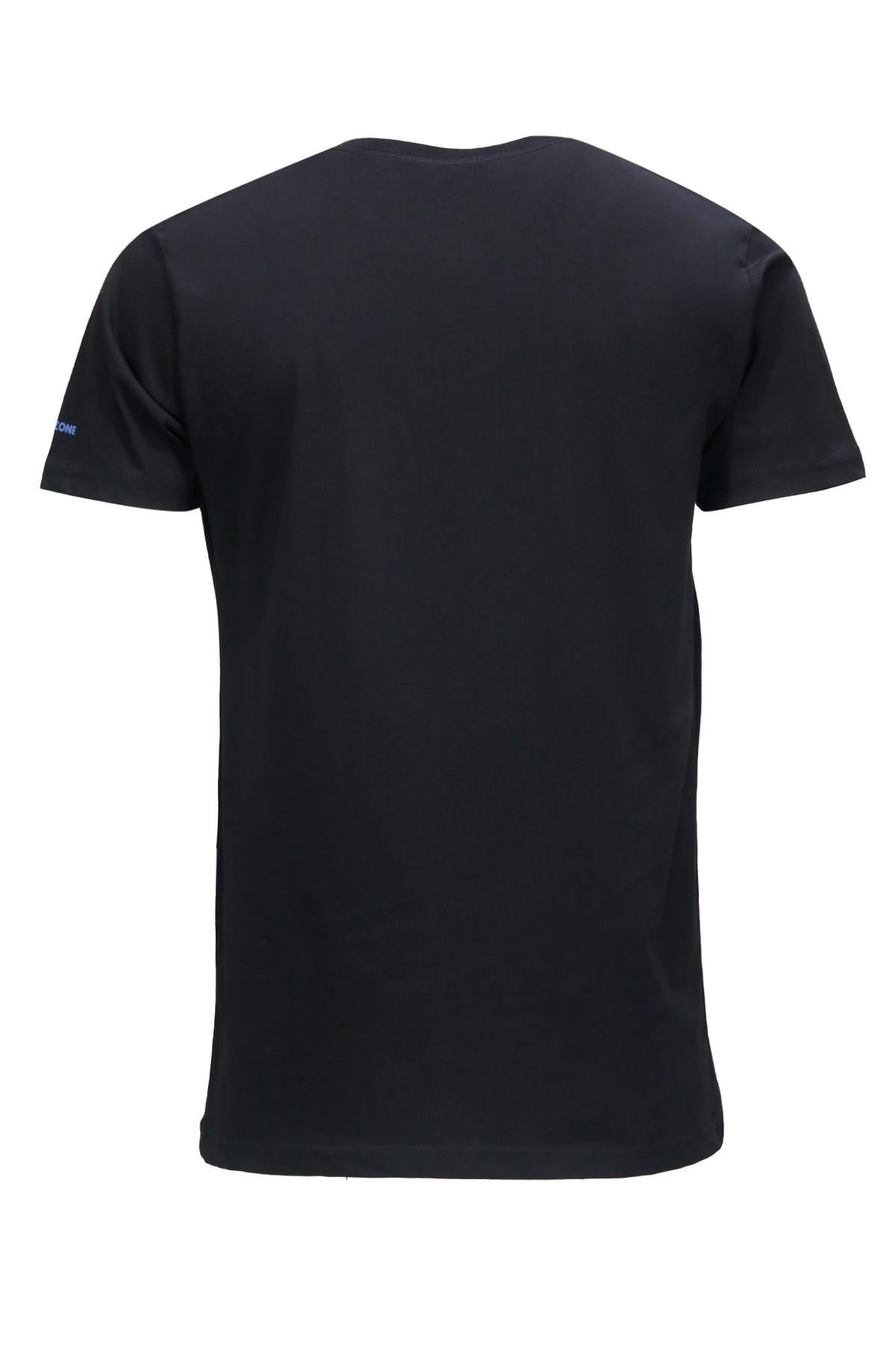 T-ShirtShinzoneErkek Bisiklet Yaka Standart Fit Shinzone Göğüs Baskılı Siyah T-Shirt